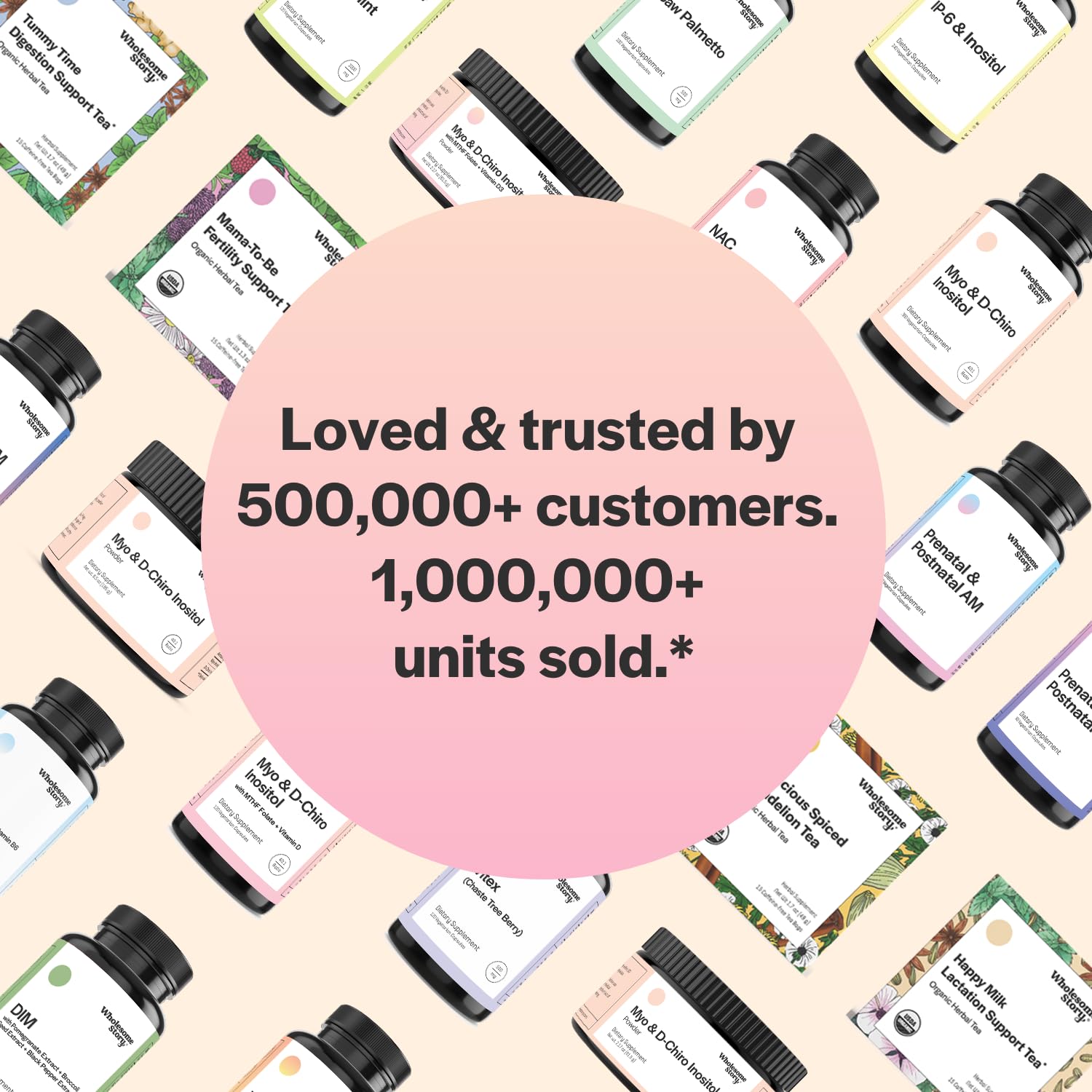 Myo-Inositol & D-Chiro Inositol Capsules with MTHF, Folate, Vitamin D| Support Wholesome Story