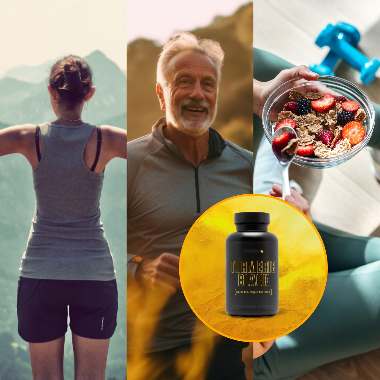 Sculpt Nation by V Shred Powerful Turmeric Supplement - Turmeric Curcumin Sculpt Nation