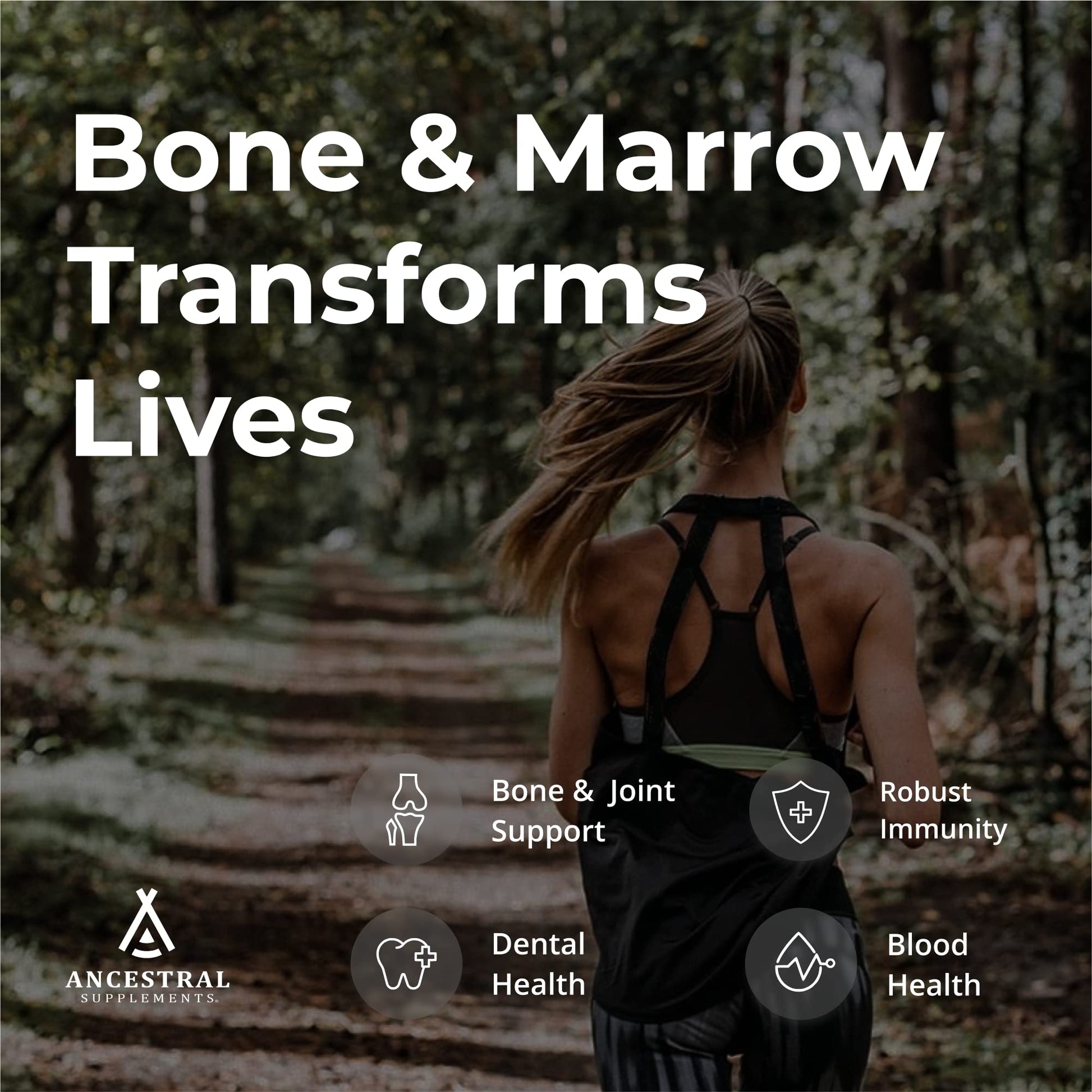 Ancestral Supplements Grass Fed Beef Bone and Marrow Supplement, Bone, Skin, Oral Health, and Joint Care Supplements Promote Whole Ancestral Supplements