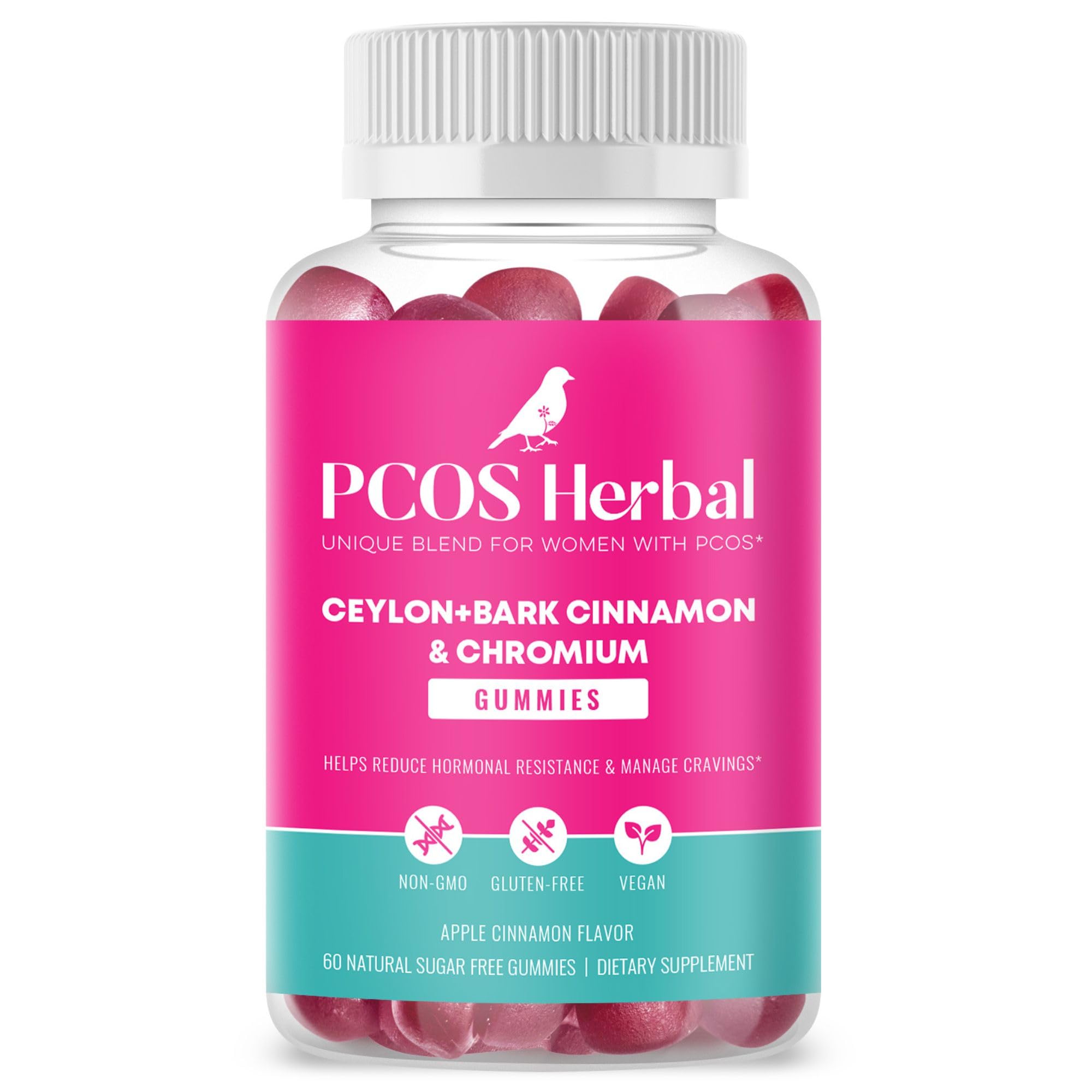 PCOS Herbal Gummies: Manage Cravings and Hormonal Balance; Cinnamon Complex 