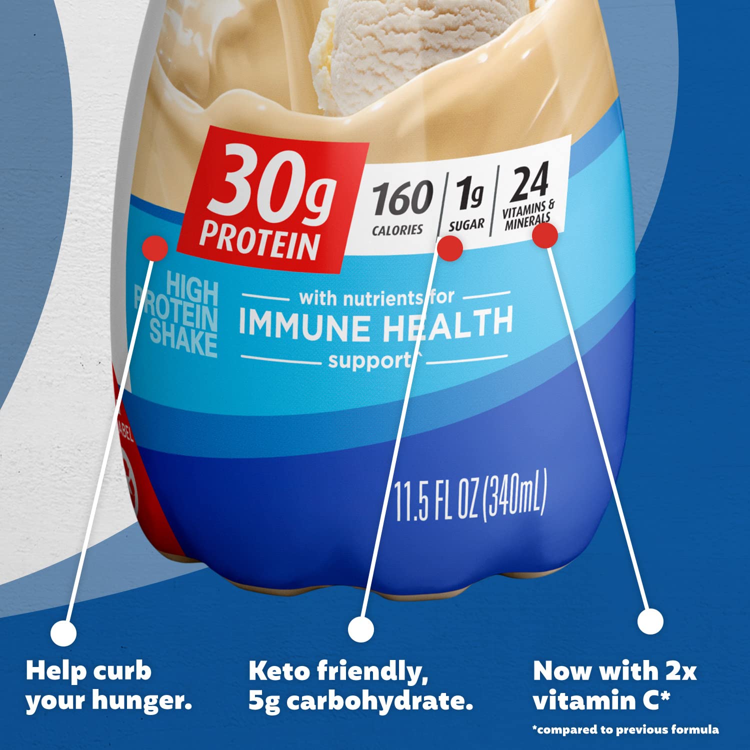 Premier Protein Shake Bottle, Vanilla, Liquid, Powder, keto, 30g Protein, 1g Sugar Premier Protein