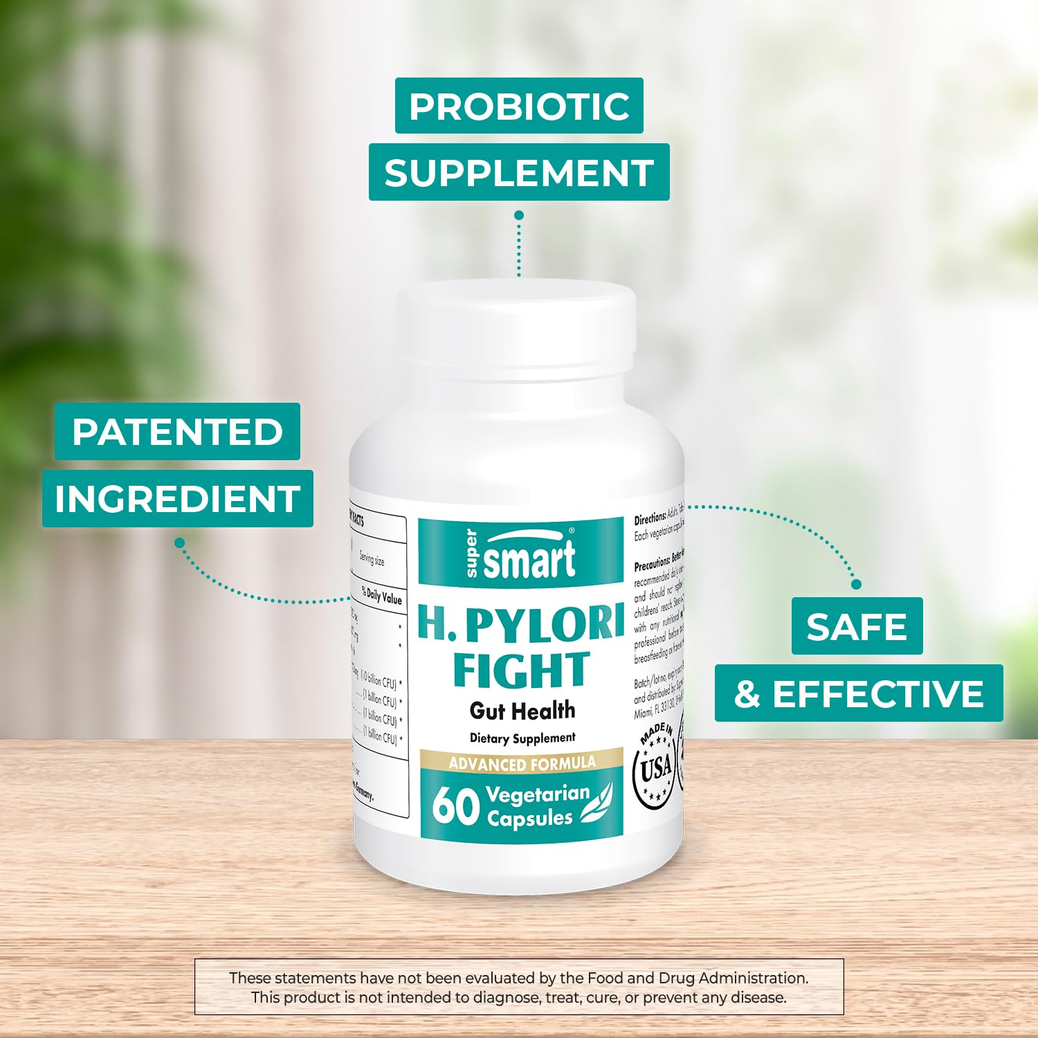 Supersmart - H. Pylori Fight Advanced Formula (Mastic Gum, Probiotics & Prebiotic) Supersmart
