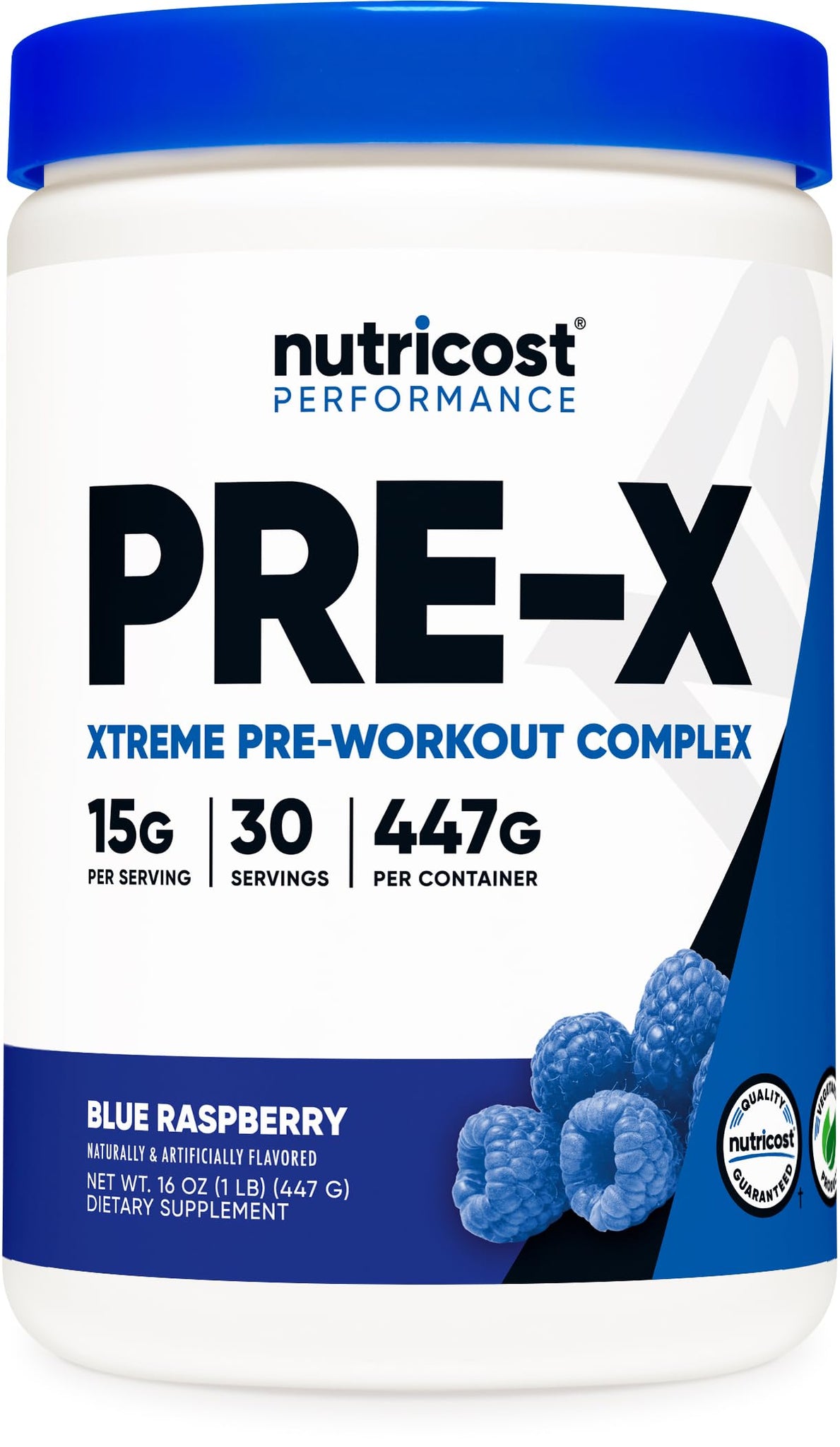Nutricost Pre-X Xtreme Pre-Workout Powder Complex, Blue Raspberry, 30 Servings