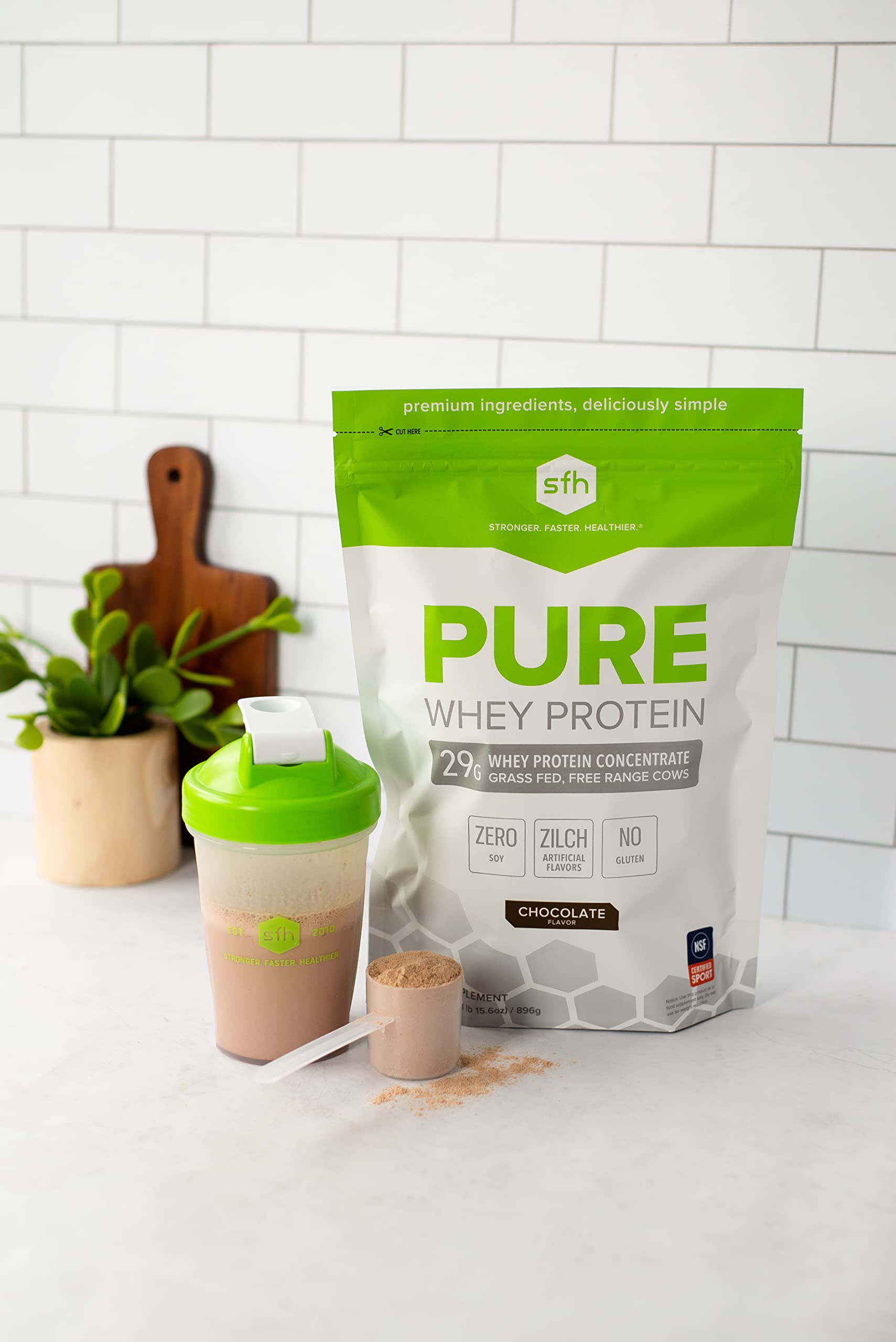 SFH Pure Whey Protein Powder (Chocolate) Best Tasting 100% Grass Fed Whey SFH
