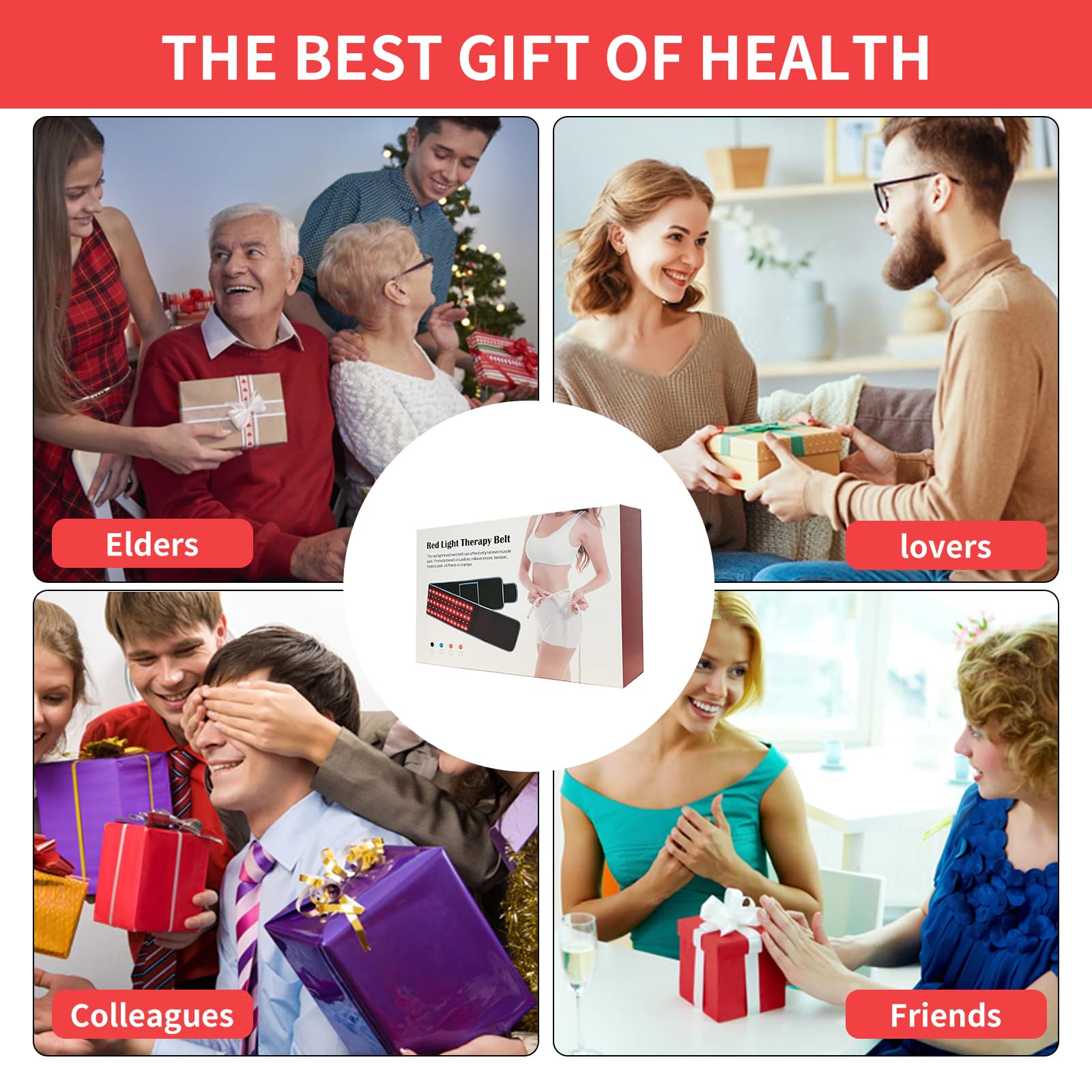 Red Light Infrared Therapy Belt: Pain Relief Device LED Red Light Therapy Lamp Near Body Large Pad Wrap ADVARAYS