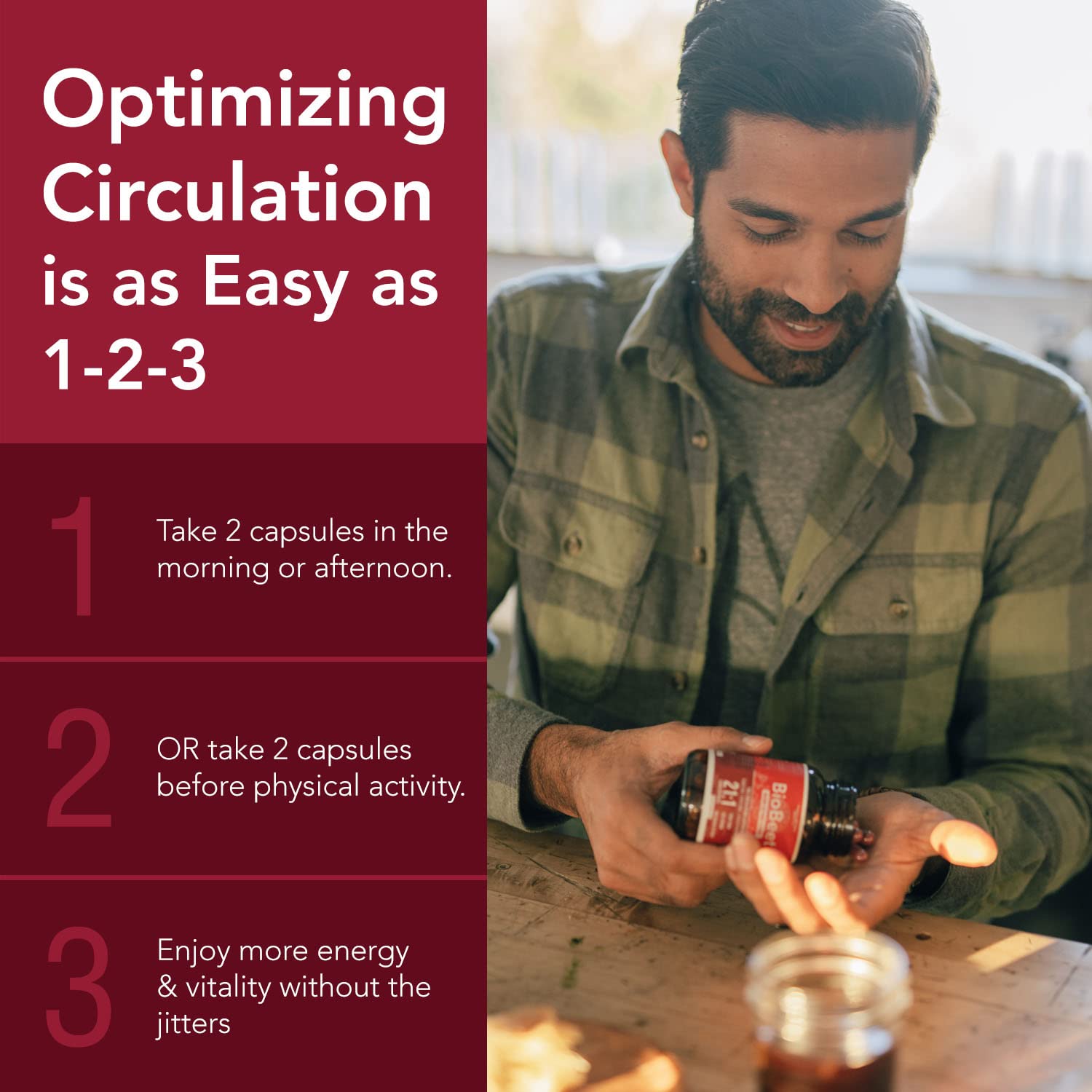 BioBeet Max Strength Beet Root Capsules - 21:1 Concentrate, Each Serving Derived from 28,350 mg Triquetra Health