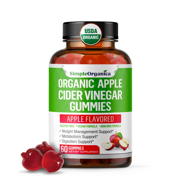 USDA Organic Apple Cider Vinegar Gummies with The Mother. AVC Keto Gummy Vitamins