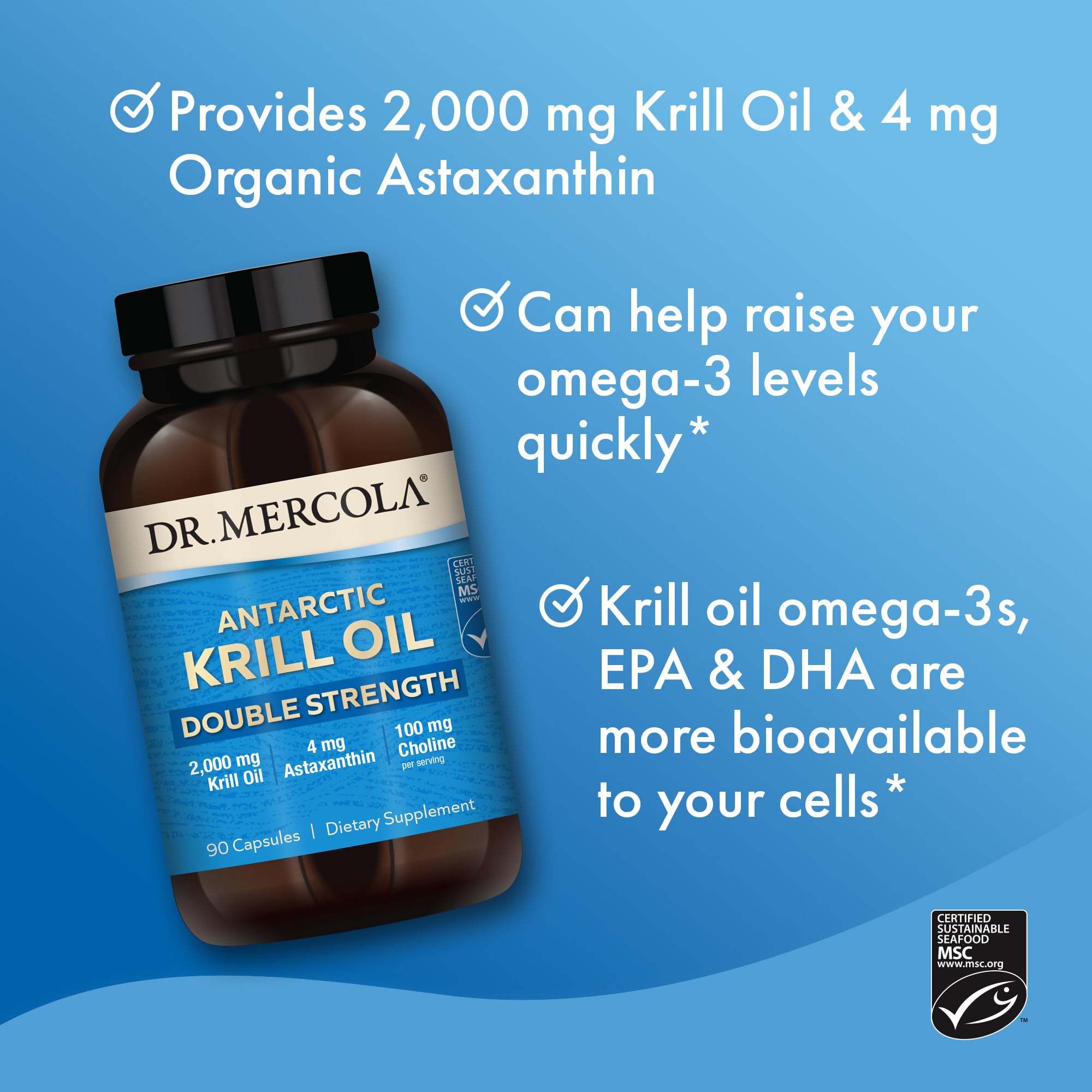 Dr. Mercola Krill Oil Double Strength, 90 Servings (270 Capsules), Dietary Supplement Dr. Mercola
