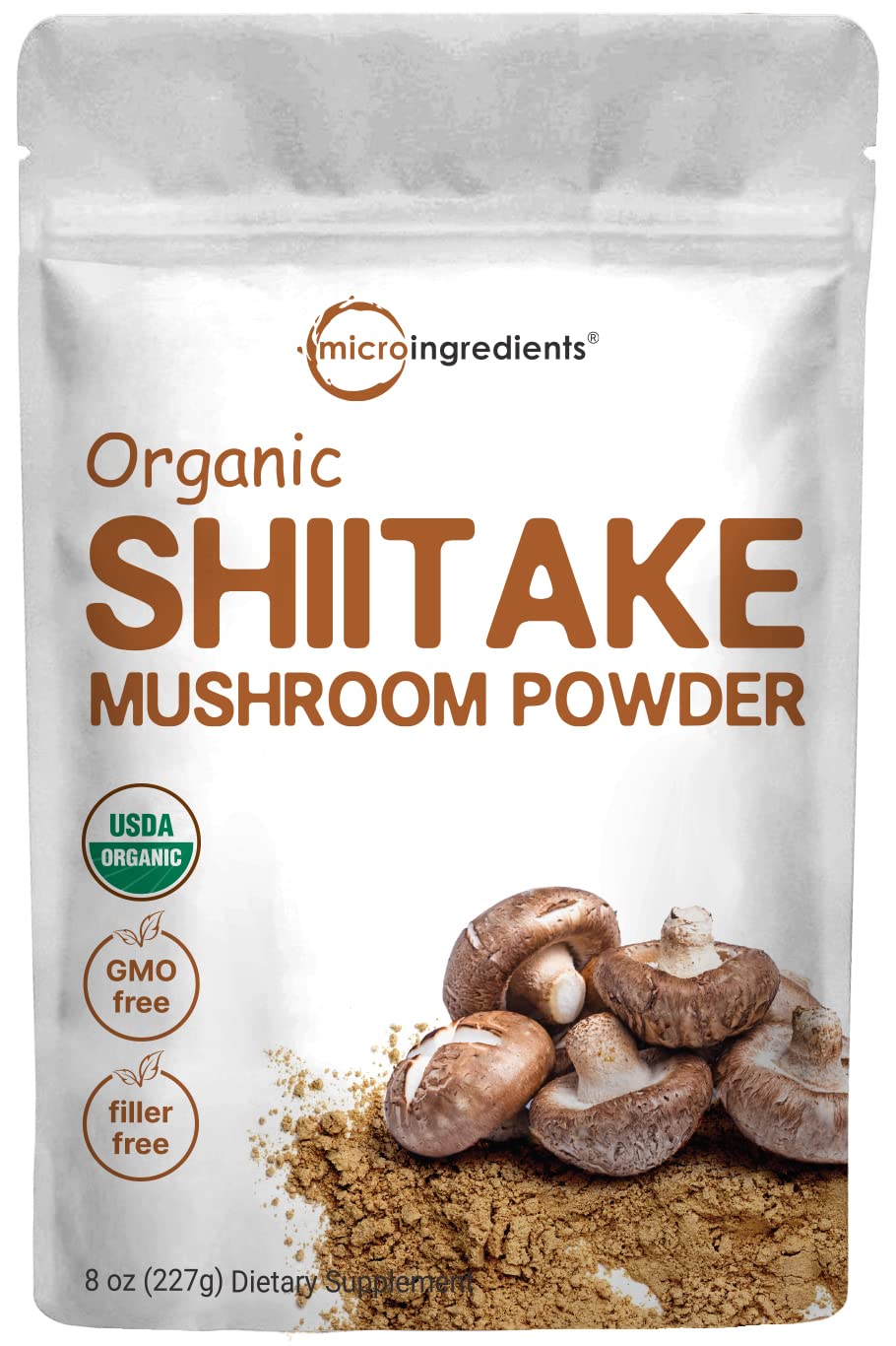 Sustainably US Grown, Organic Shiitake Mushrooms Powder, 8 Ounce