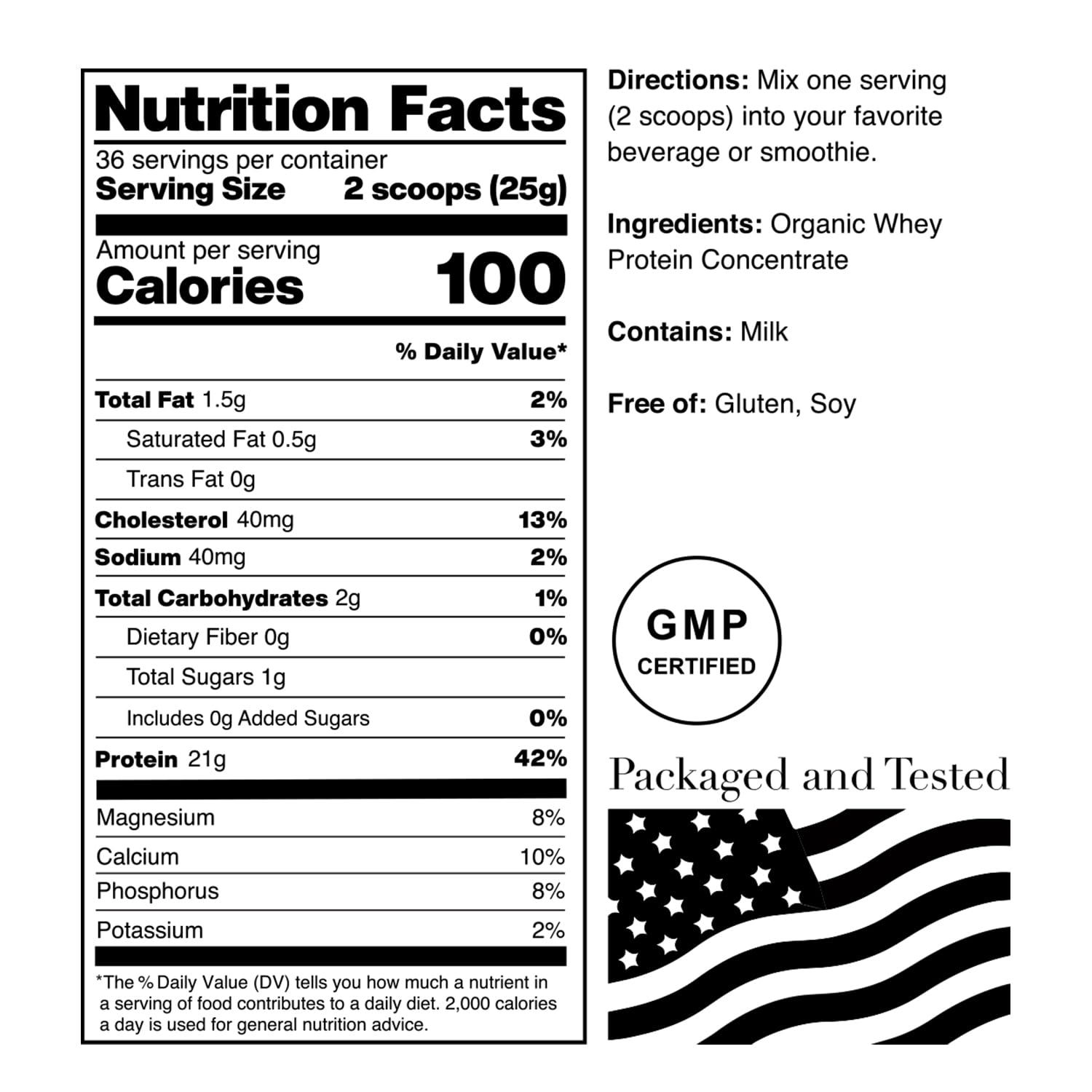 NorCal Organic Classic Whey Protein - 2lbs Bulk | 100% Grass-Fed & Finished NorCal Organic