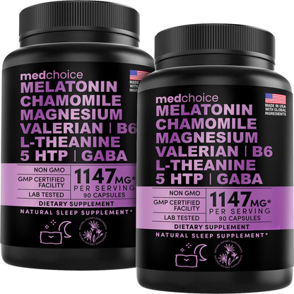 10-in-1 Melatonin Capsules - Melatonin 5mg Natural Sleep Aid for Adults