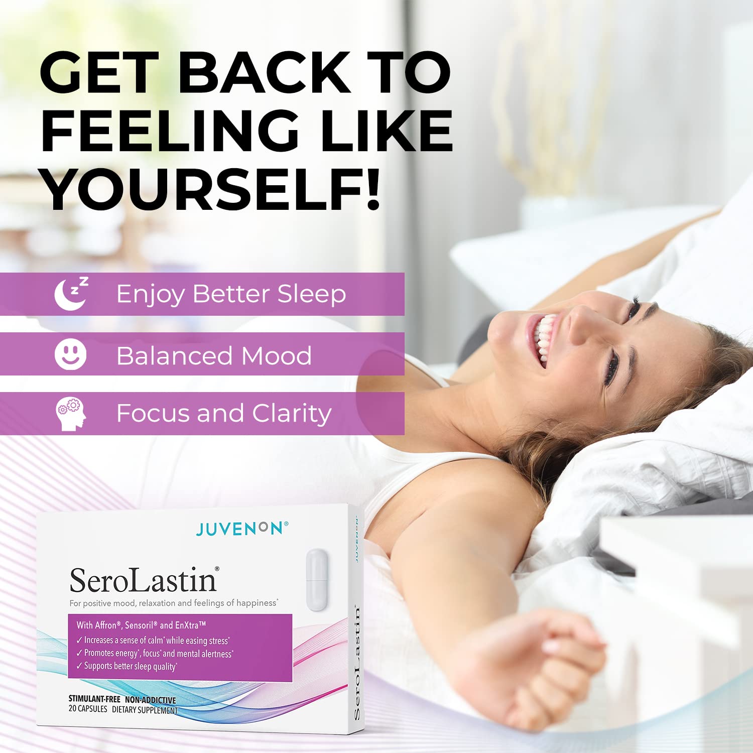 Juvenon Menopause Supplements for Women Mood Support, Hot Flashes Relief, Peri Juvenon