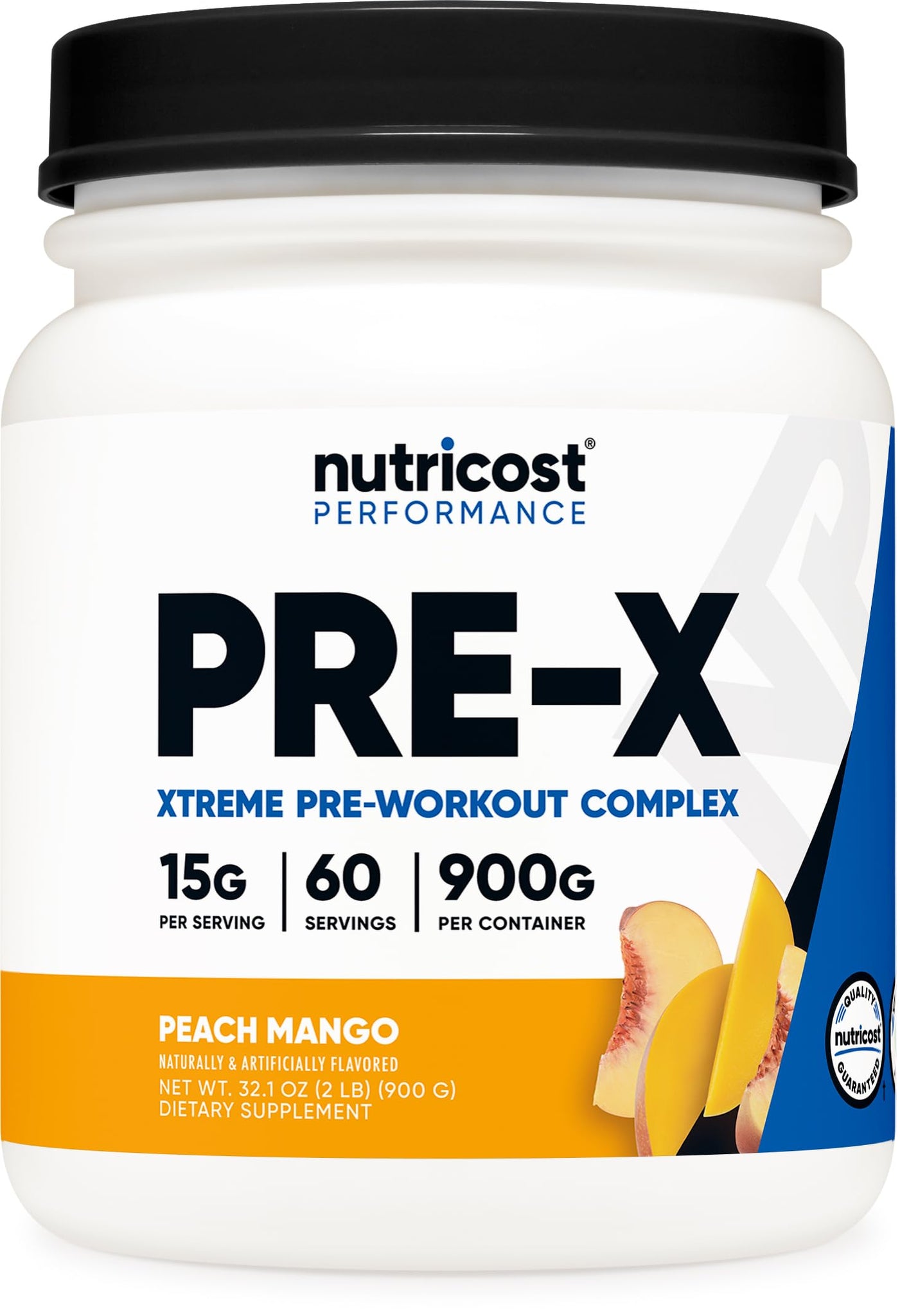 Nutricost Pre-X Xtreme PreWorkout Powder Complex, Peach Mango, 60 Servings, Vegetarian
