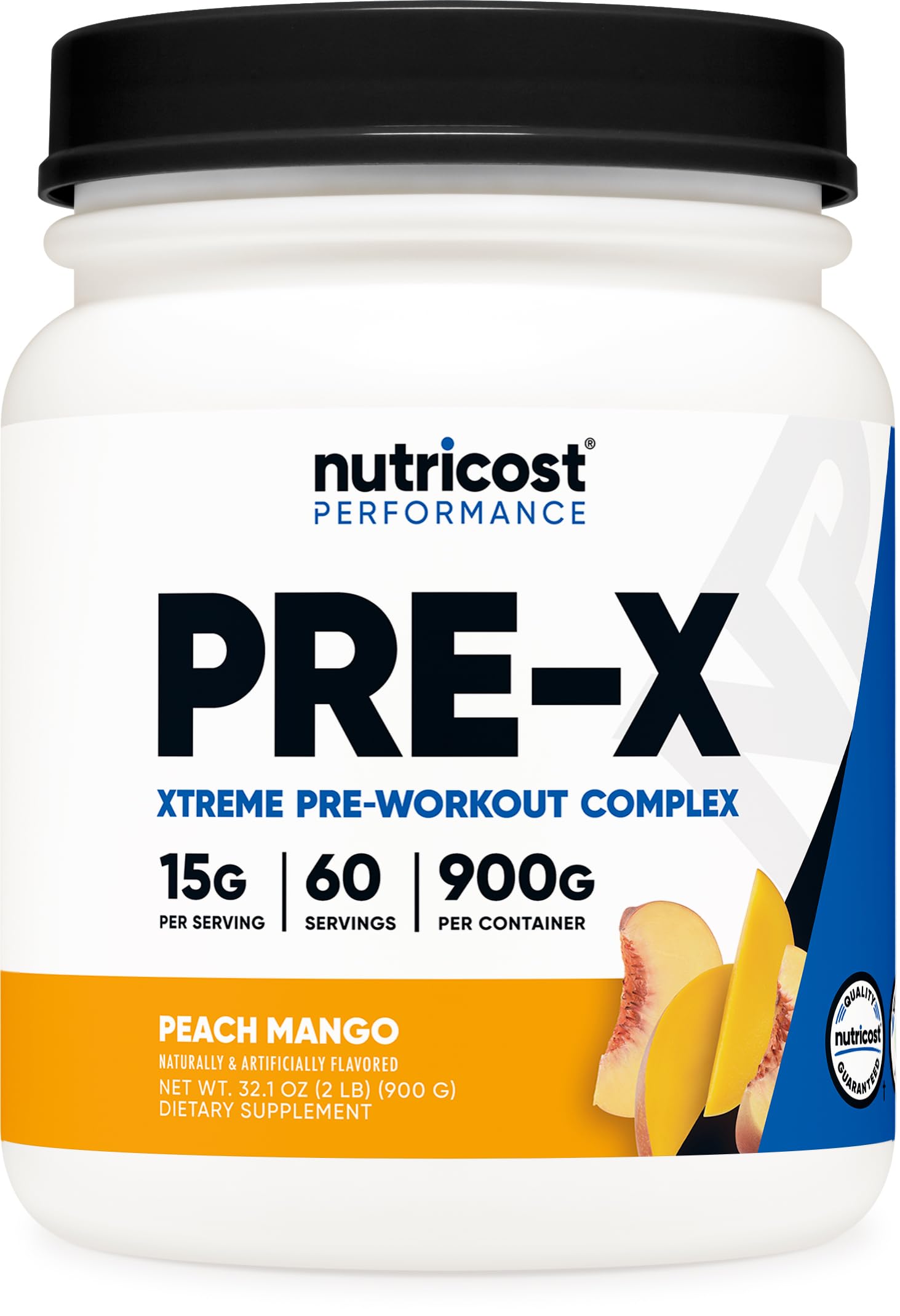 Nutricost Pre-X Xtreme PreWorkout Powder Complex, Peach Mango, 60 Servings, Vegetarian