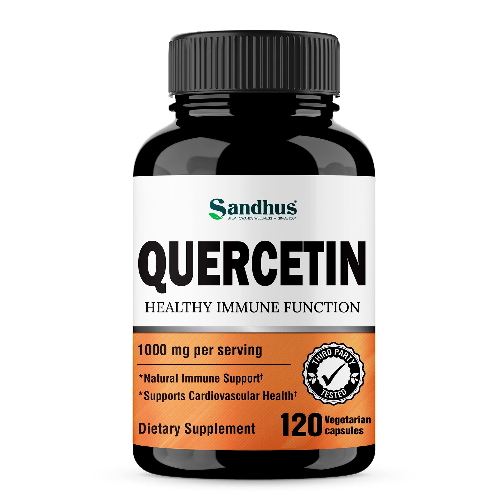 Sandhu's Quercetin 1000mg Per Serving 120 Count Vegetarian Capsules Bioflavonoids Sandhu's