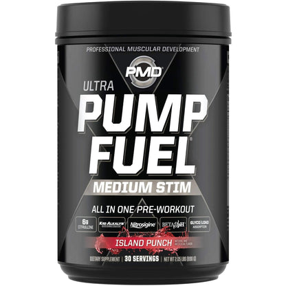 PMD Sports Ultra Pump Fuel - Pre Workout - Island Punch (30 Servings) Sports Omega Cuts Elite Thermogenic Fat Burner (90 Softgels)