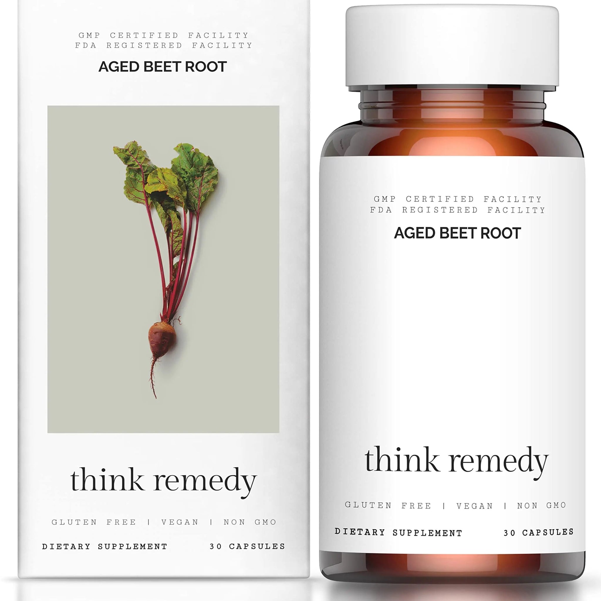 Think Remedy Aged Beet Root Capsules - Beet Pills for Stamina - Organic Beet Root Powder