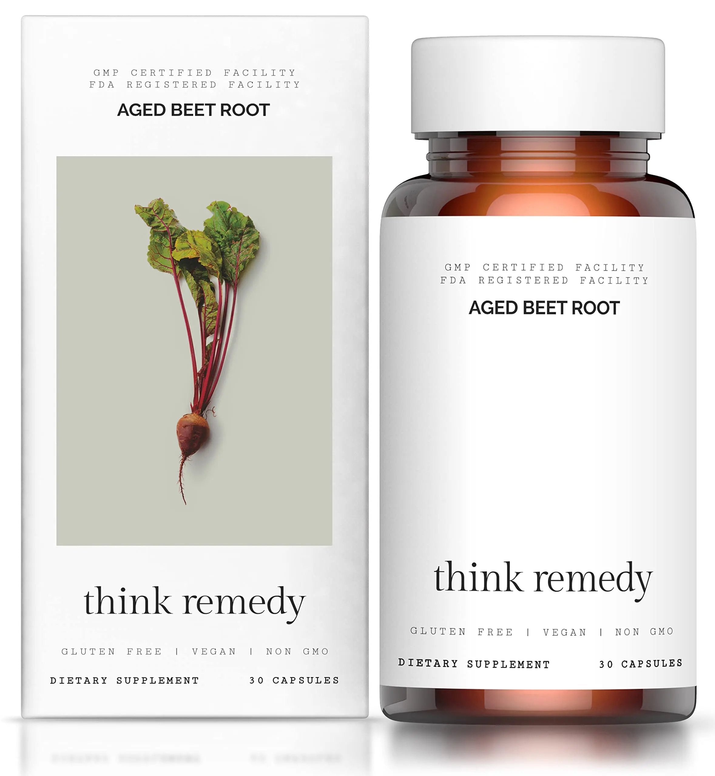 Think Remedy Aged Beet Root Capsules - Beet Pills for Stamina - Organic Beet Root Powder