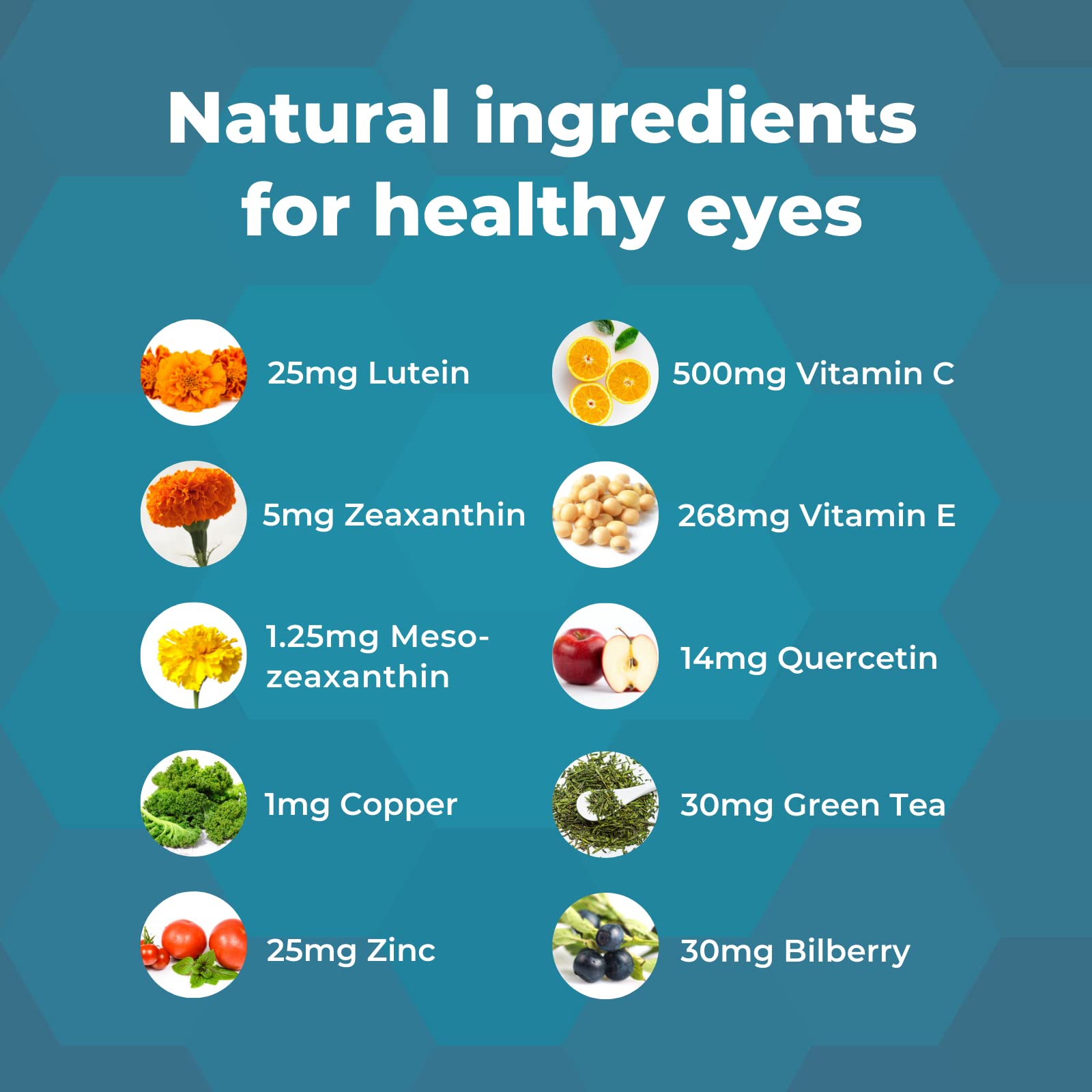 Natural Eye Health Vitamins with Bilberry Zeaxanthin Lutein - Macular Supp Eyecheck