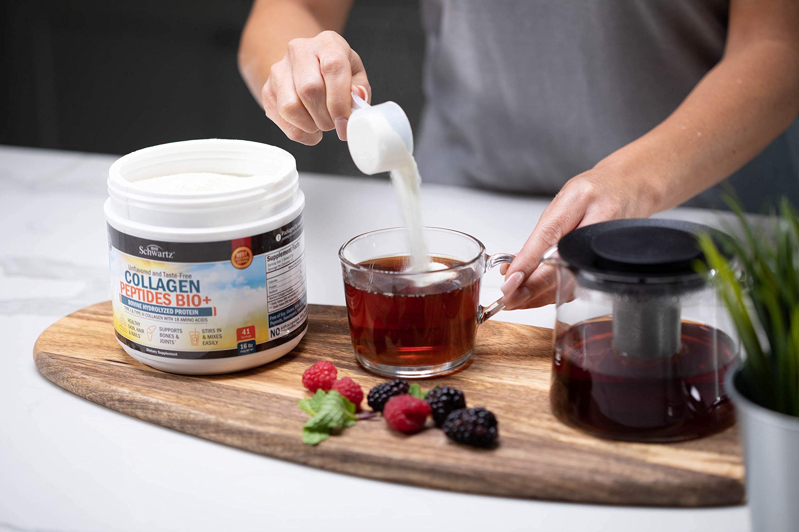 Collagen Peptides Powder - Grass Fed, Pasture Raised with Aminos - Promotes Healthy BioSchwartz