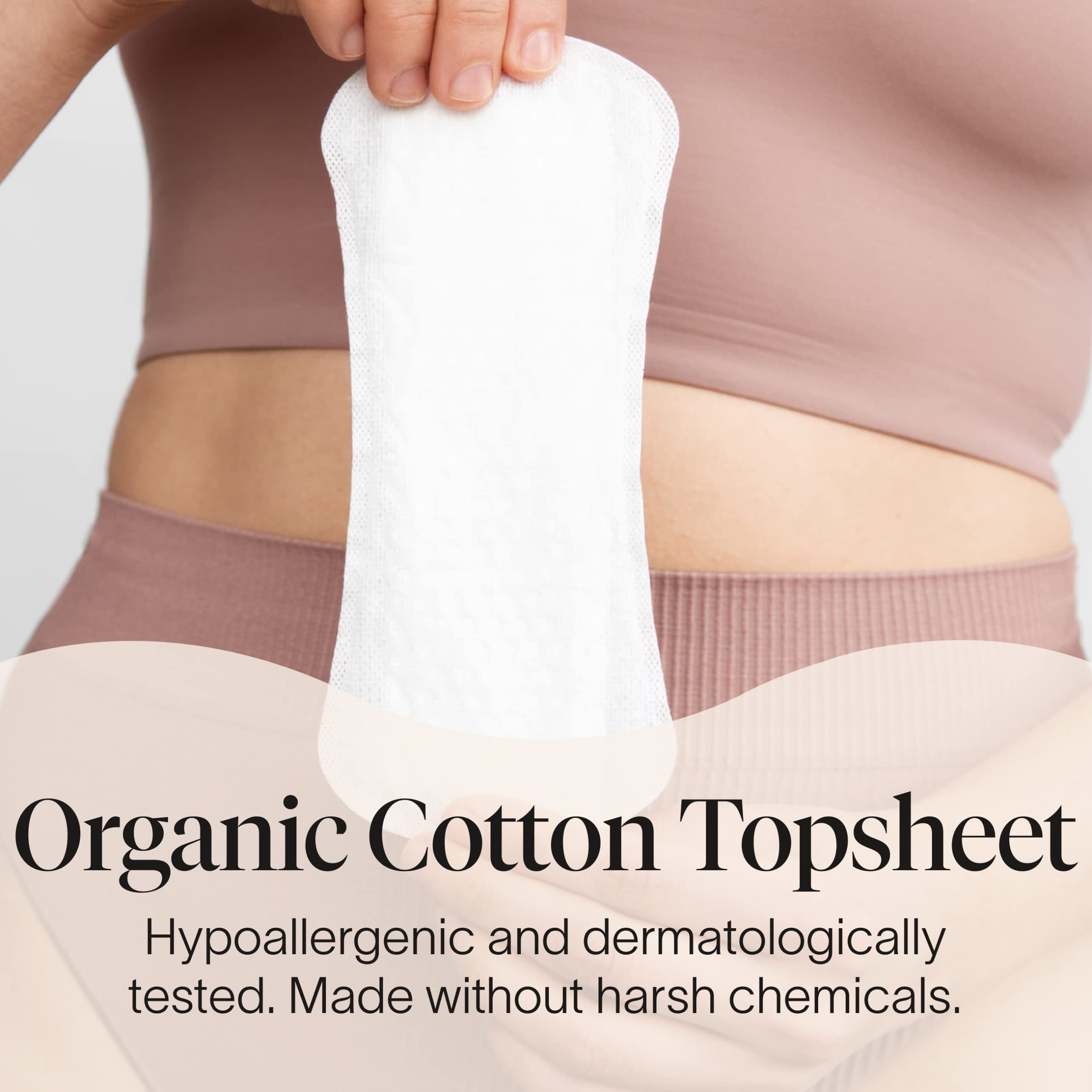 Cora Period Long Liners | 100% Organic Cotton Topsheet | Ultra Thin, Quick Absorbency Cora
