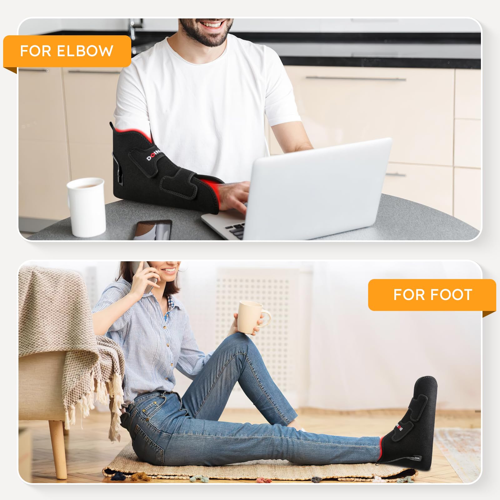 Doinart Red Light & Infrared Therapy for Feet—Infrared Light Therapy Feet for Neuropathy Shoe Wraps Toes Doinart