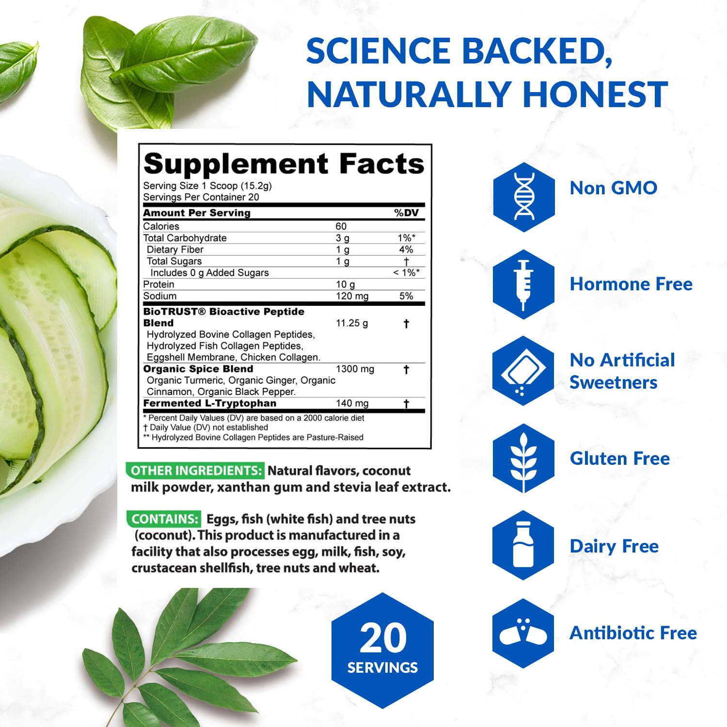 BioTrust Collagen Powder with Turmeric – 5 Types (I, II, III, V, X) + Turmeric BioTrust