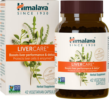Himalaya LiverCare for Total Liver Support, Cleanse and Detox, Protects Cells & Enzymes