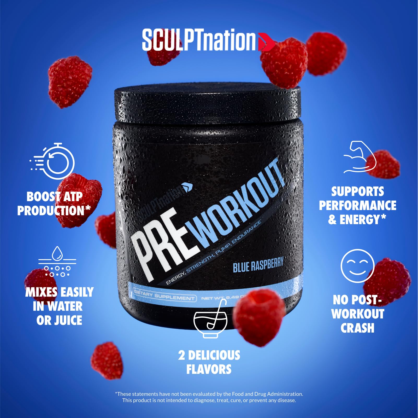 Sculpt Nation by V Shred PreWorkout - Premium Pre Workout Powder with Amino Acids Sculpt Nation