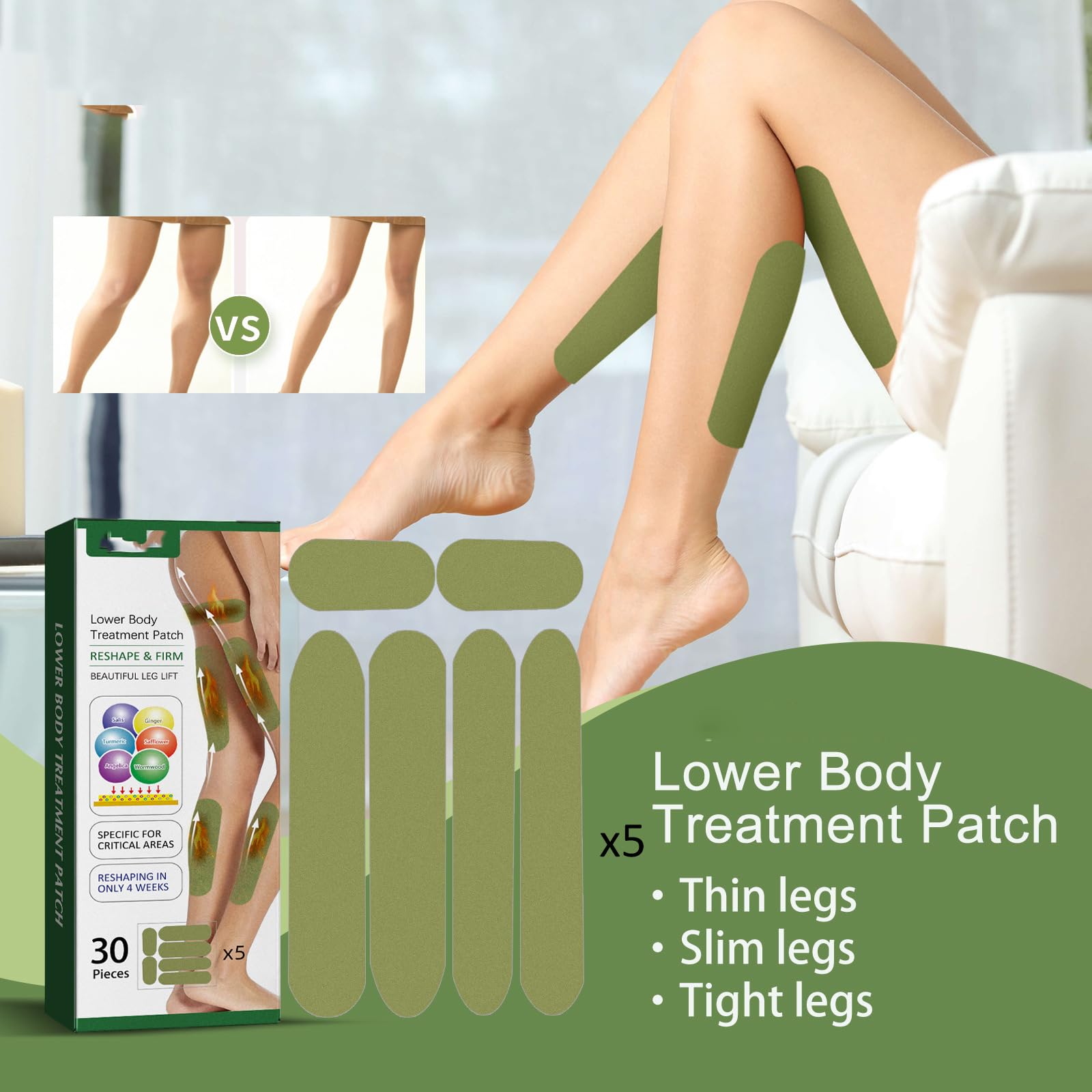 Herballegs Cellulite Reduction Patches, 2 Boxes/60PCS HerbalLegs Patches, Herbal Leg Lifting YSIRFD