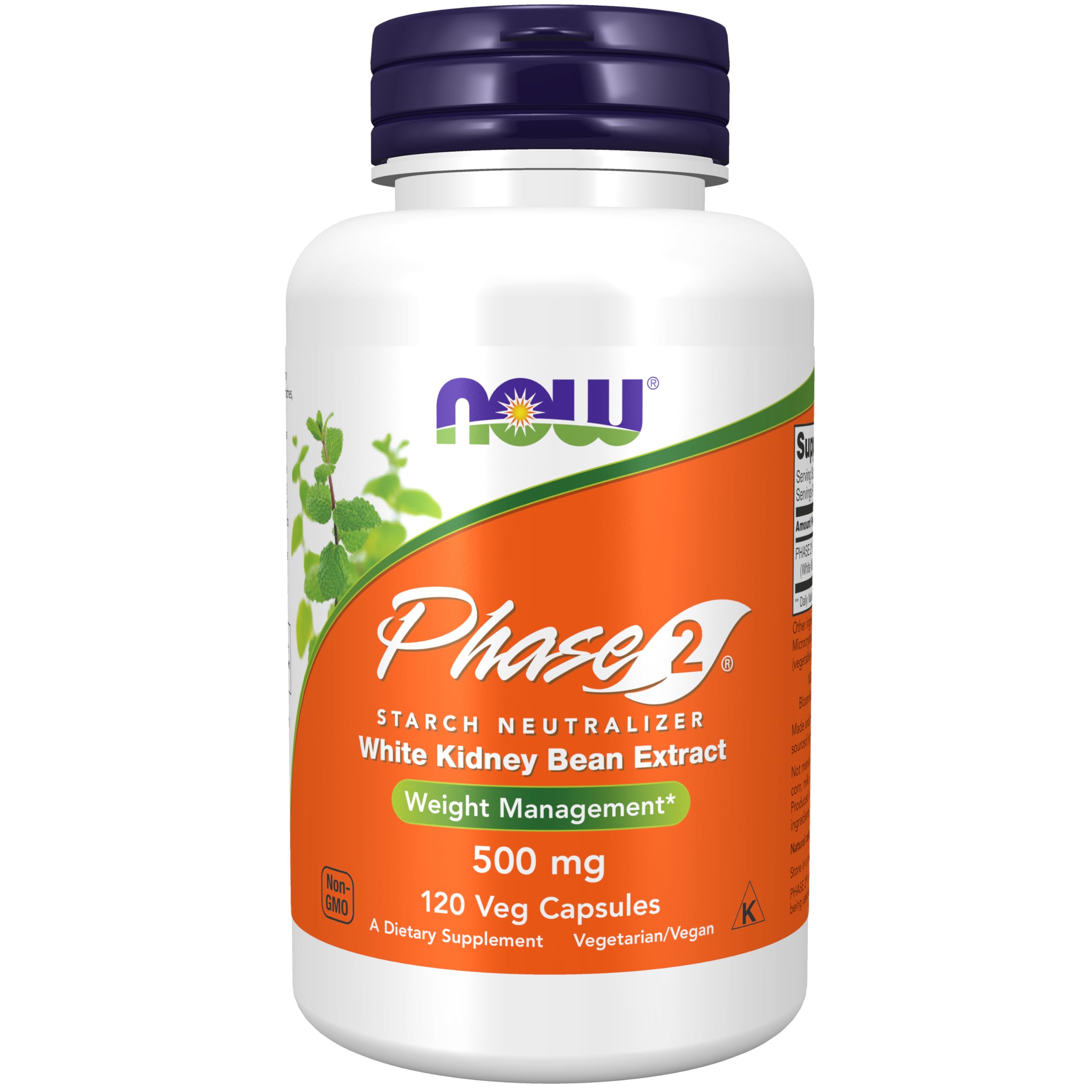 NOW Supplements, Phase 2® (White Kidney Bean Extract) 500 mg, Weight Management