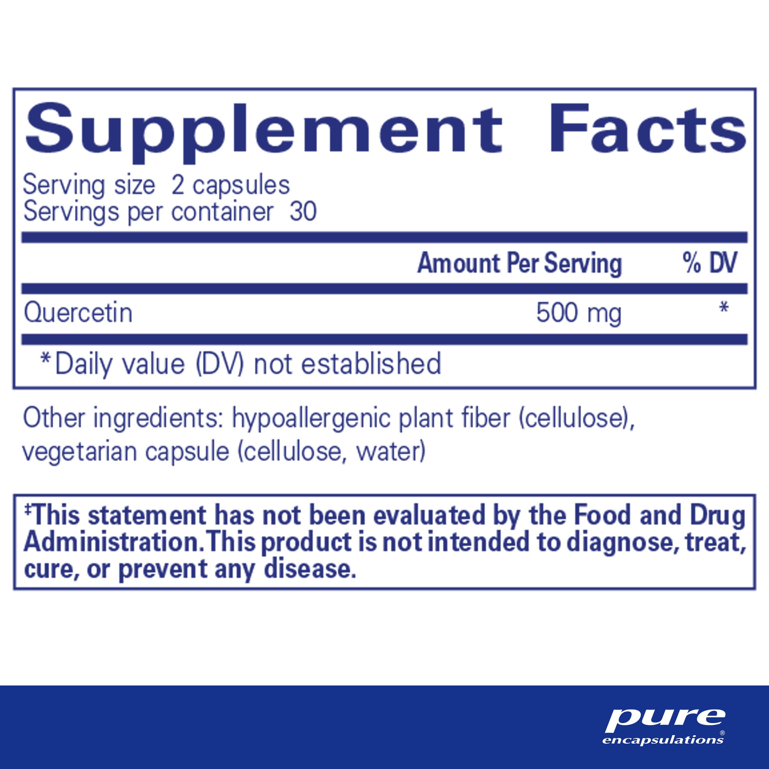 Pure Encapsulations Quercetin - Supplement with Bioflavonoids - 60 Caps