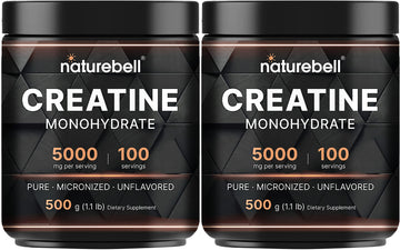 NatureBell 2 Pack Creatine Monohydrate Powder 500 Grams, 5000mg Per Serving
