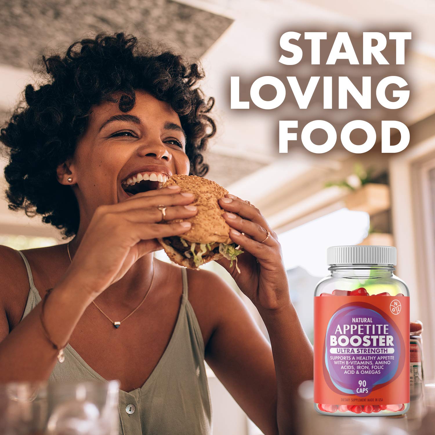 NGL Appetite Booster Pills Extra Strength for Adults Fortified with Lysine, Folic Acid, Iron NGL