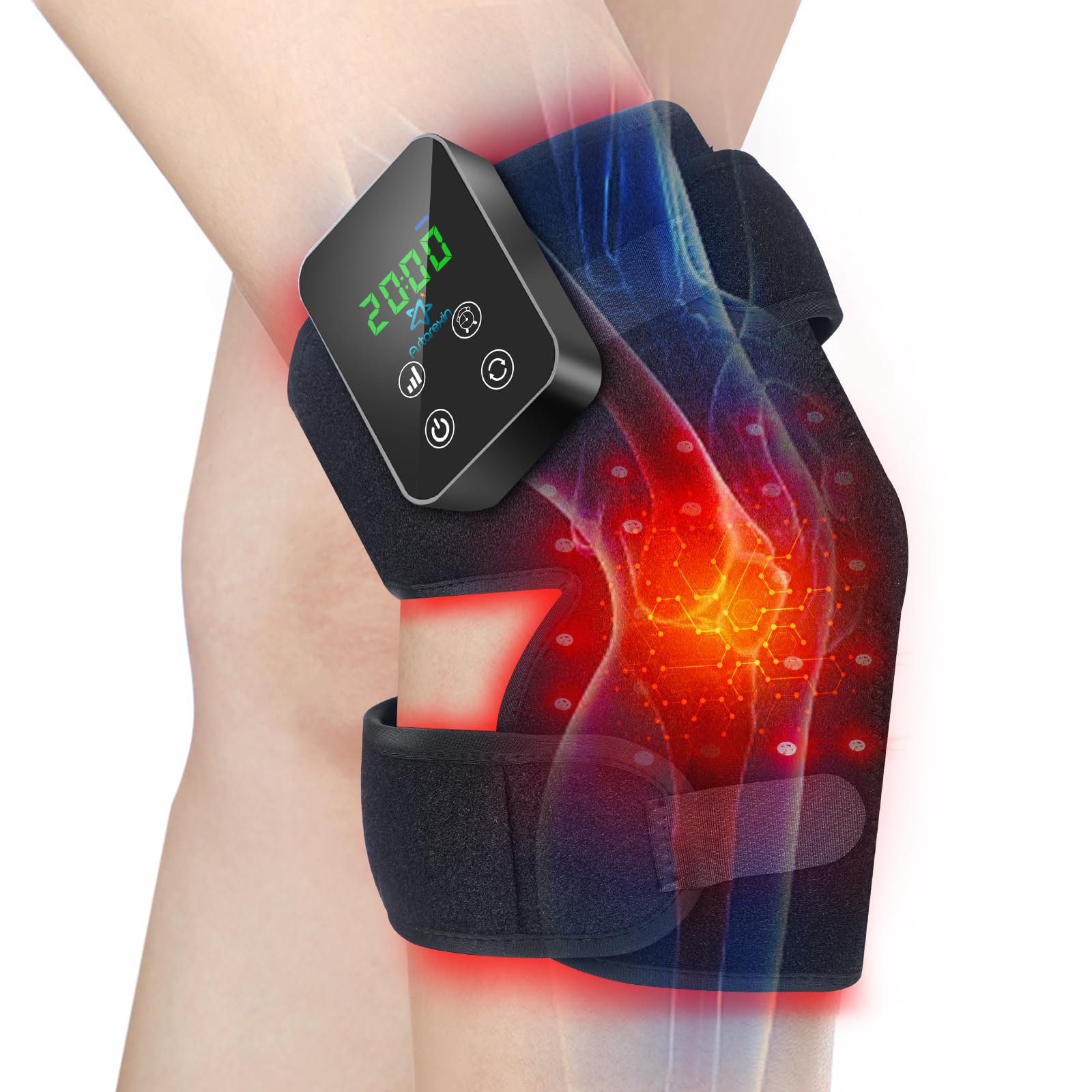 Red Light Therapy Knee Brace: Pain Relief Infrared Heating Pad 72 LED Heat Lamp Pain Relief
