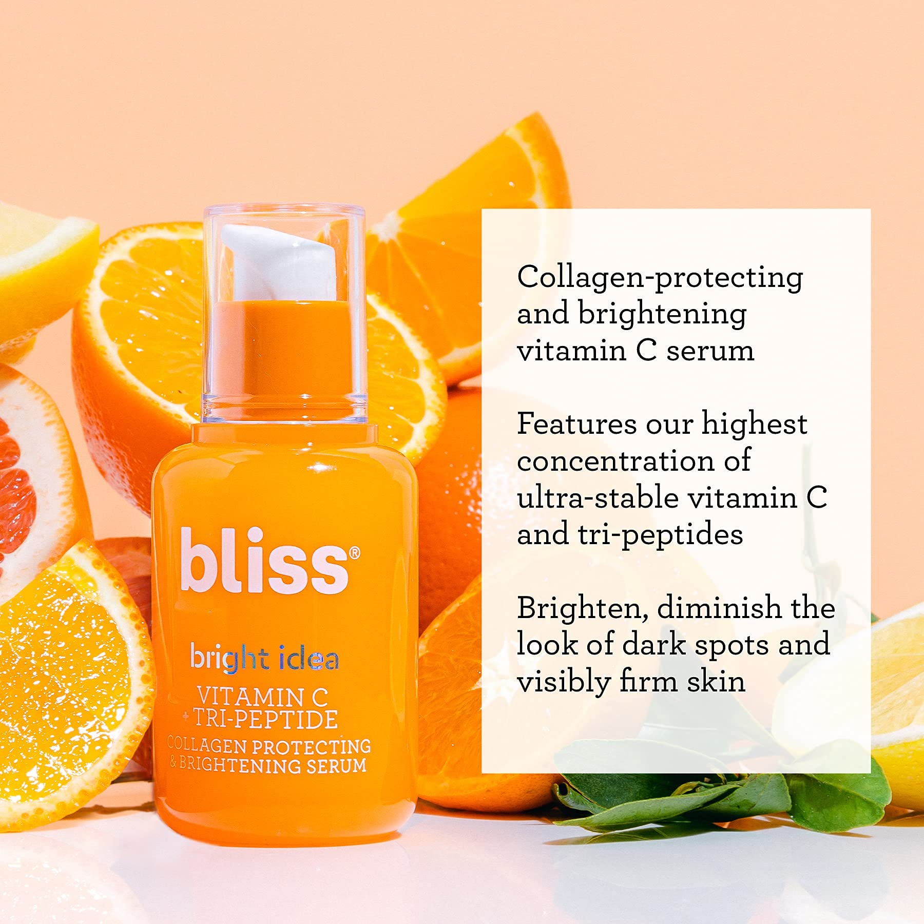 Bliss Bright Idea Vitamin C + Tri-Peptide Brightening Serum - 1 Fl Oz - Hydrating Bliss