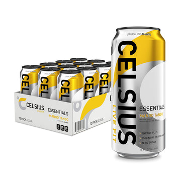 CELSIUS ESSENTIALS, Sparkling Mango Tango, Performance Energy Drink 16 Fl Oz 