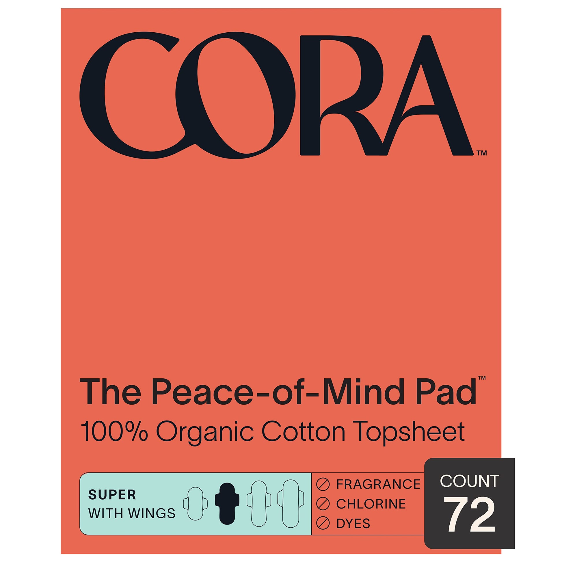 Cora Organic Pads | Ultra Thin Period Pads with Wings | Super Absorbency | Ultra-Absorbent Sanitary Pads