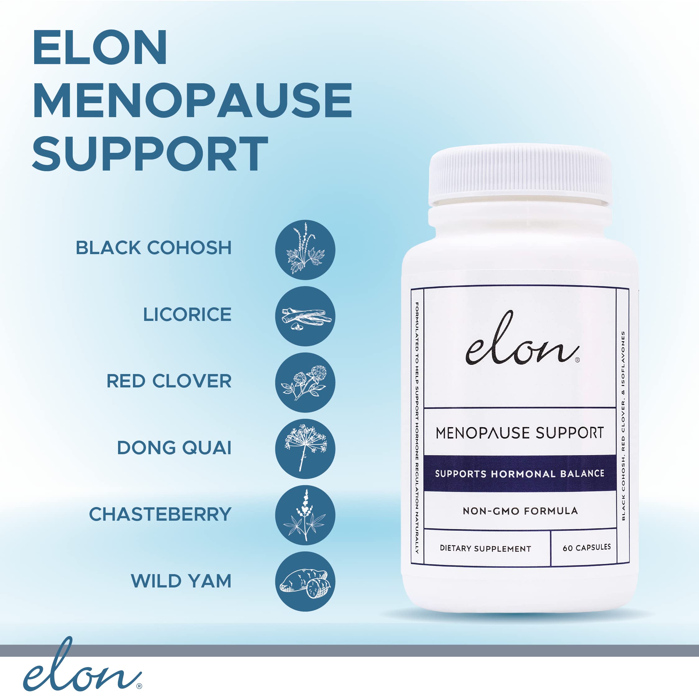 Elon Menopause Supplement for Women Menopause Relief Supplement for Hot Flashes
