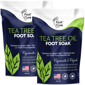 Tea Tree Oil Foot Soak with Epsom Salt - Best Toenail Fungus Treatment, Athletes 