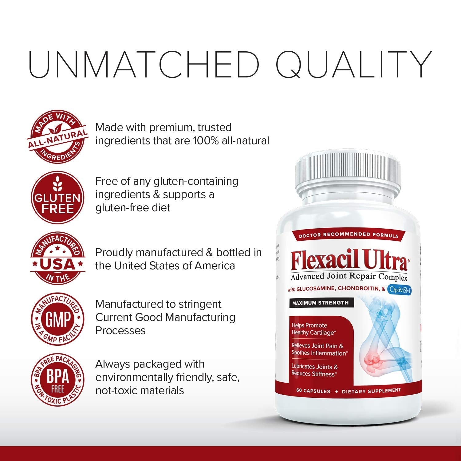 Flexacil Ultra Joint Health & Support Supplement with Glucosamine, Chondroitin Flexacil Ultra