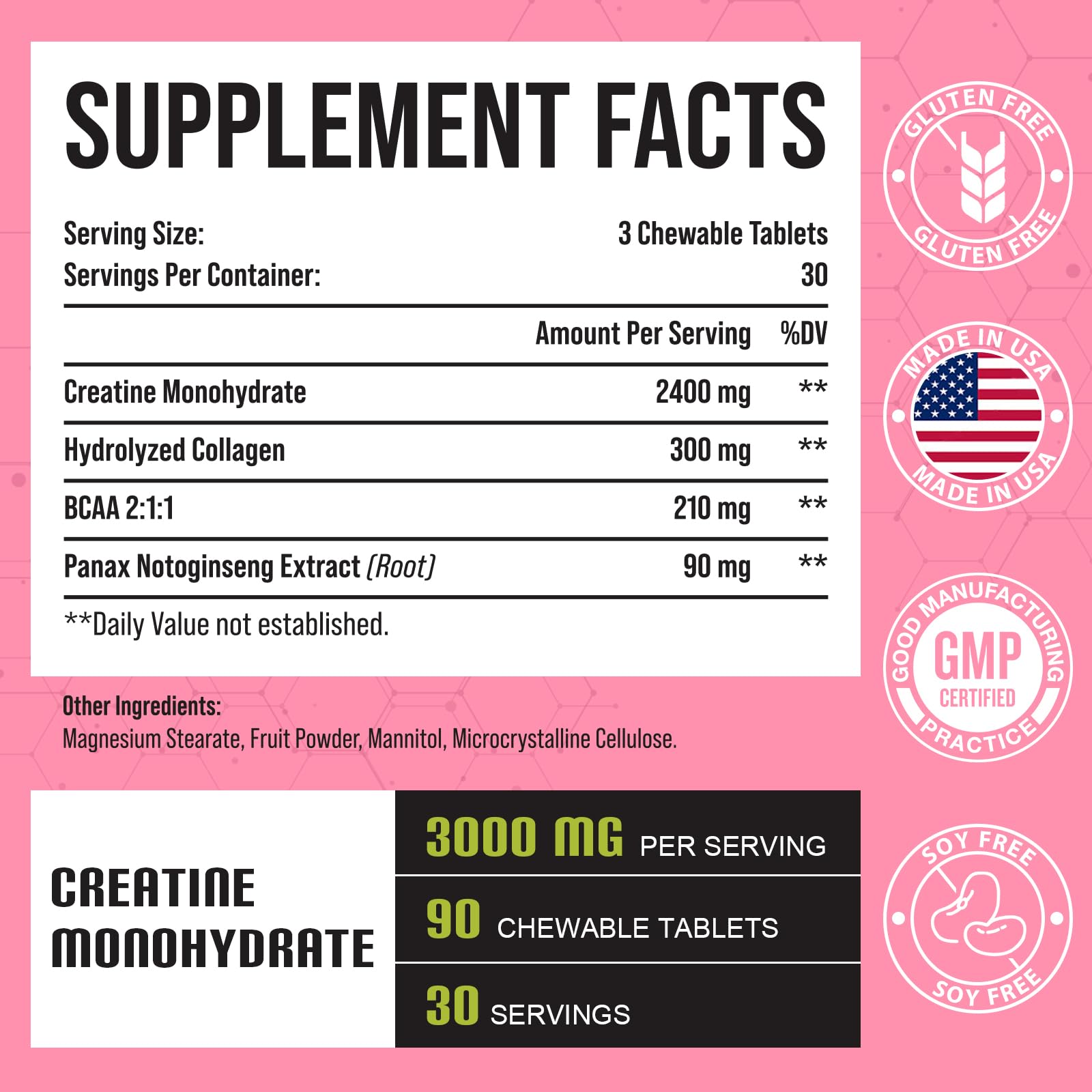 Creatine Monohydrate for Women, Creatine Supplement 3000mg, with Hydrolyzed Zeylamum