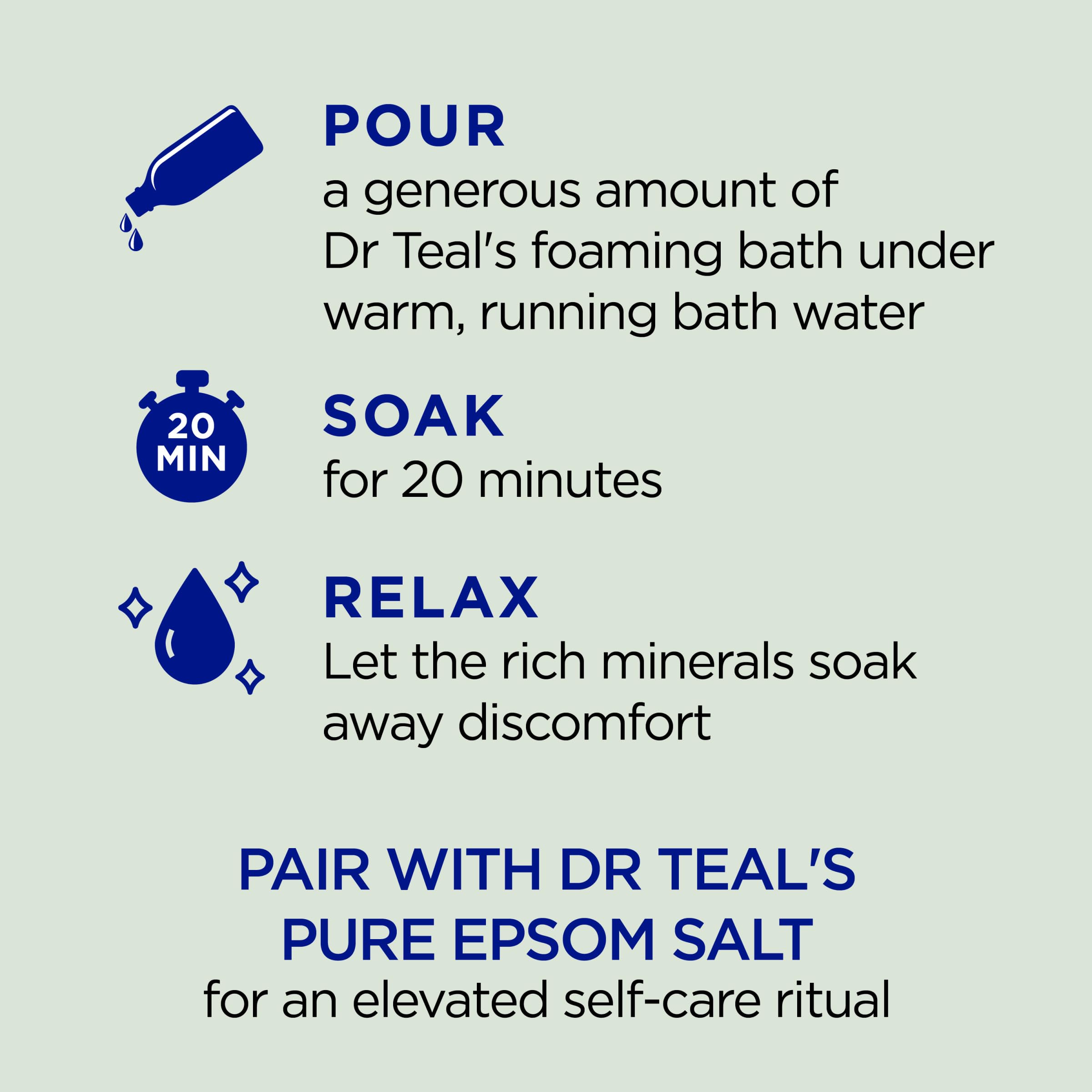 Dr Teal's Foaming Bath with Pure Epsom Salt, Relax & Relief with Eucalyptus & Spearmint Dr Teal's
