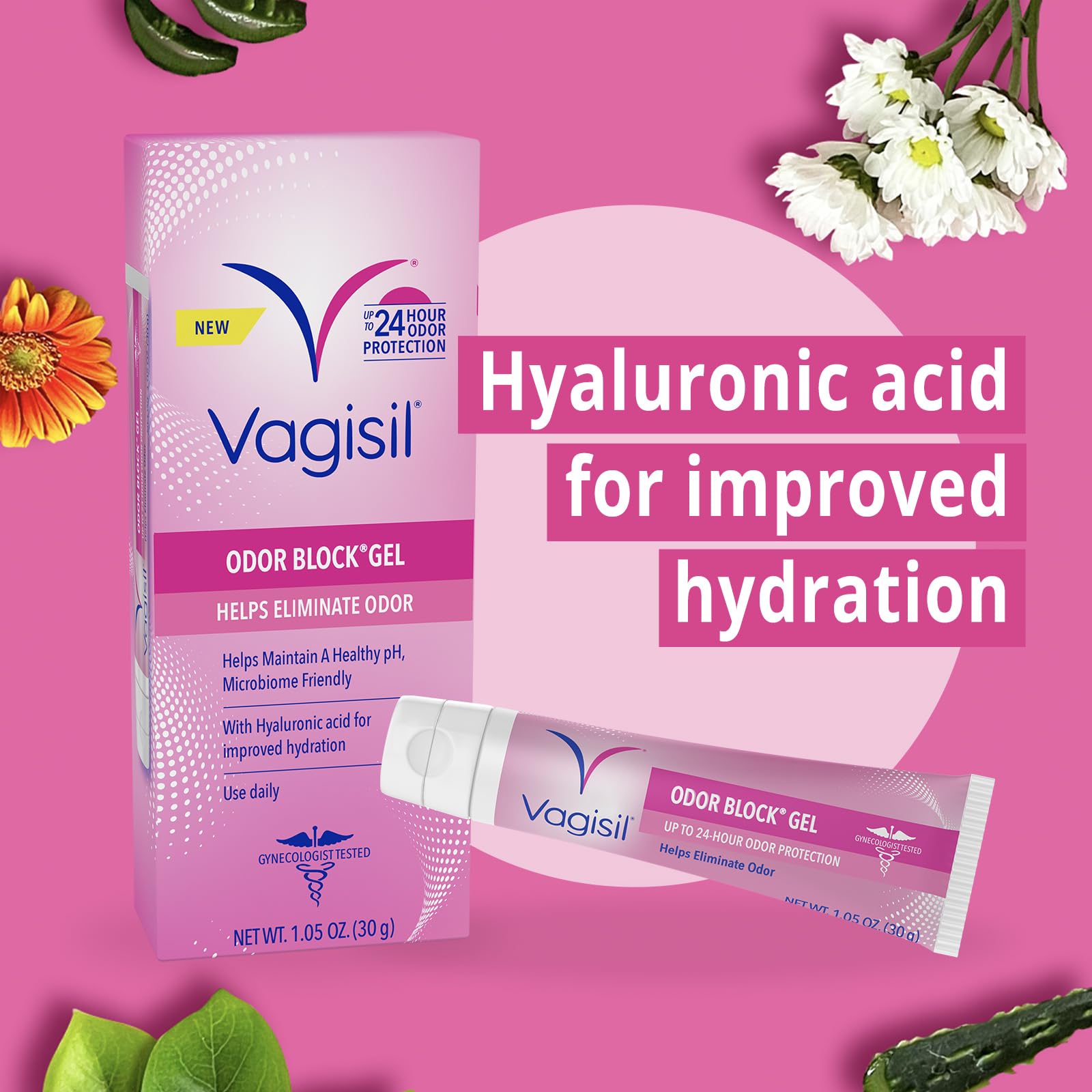 Vagisil Odor Block Gel with Hyaluronic Acid for Vaginal Health, Gynecologist Tested Vagisil