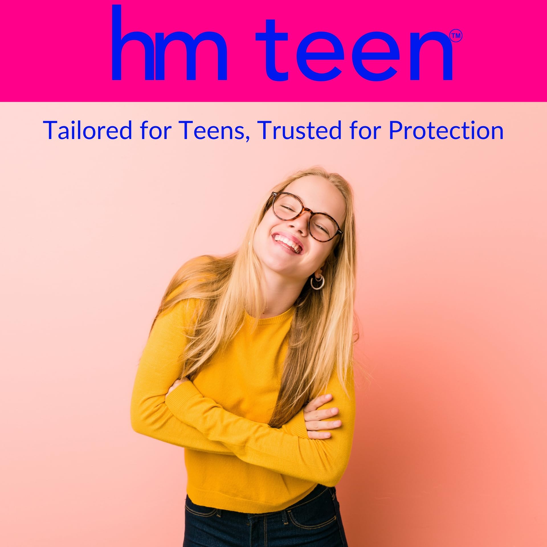 HM Teen | Pads for Teens | 100% Organic Cotton Pad Topsheet | Non Toxic Teen Pads with Wings HM Teen