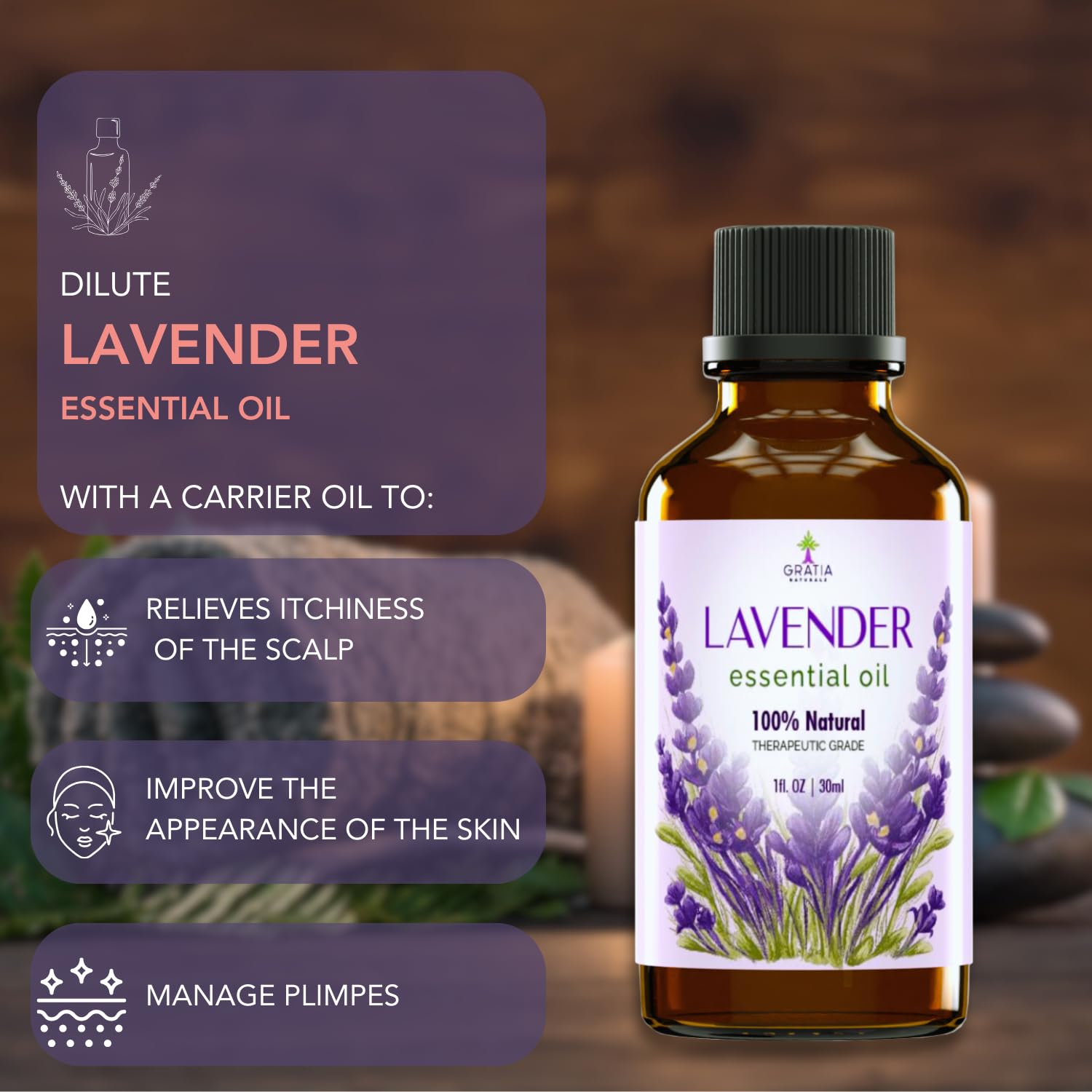 Gratia Naturals Lavender Essential Oil - 100% Pure and Natural … GRATIA NATURALS