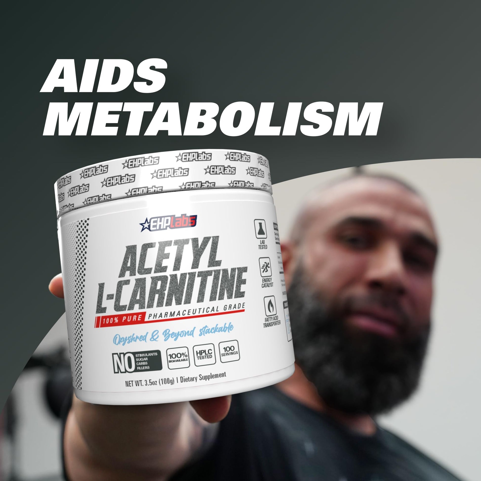 EHP Labs Acetyl L Carnitine Powder, Supports Natural Energy Production, Supports Metabolism EHP Labs