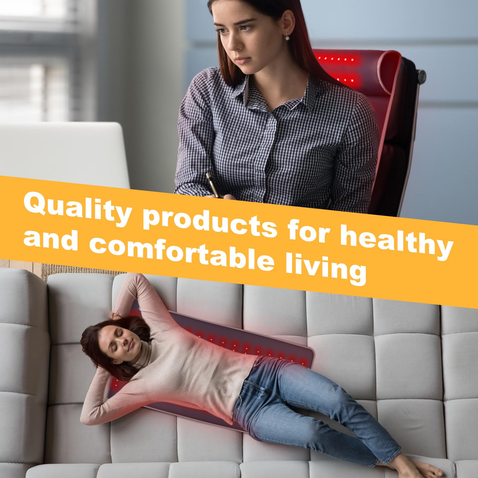 Rutollmit Red Light Therapy Mat - Experience Relaxation with 225 LEDs, 660nm Red Light Rutollmit