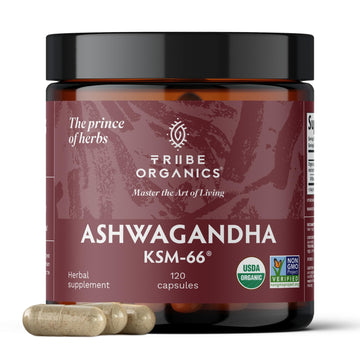 TRIBE ORGANICS Ashwagandha KSM 66 Pure Organic Root Powder Extract Ayurvedic 