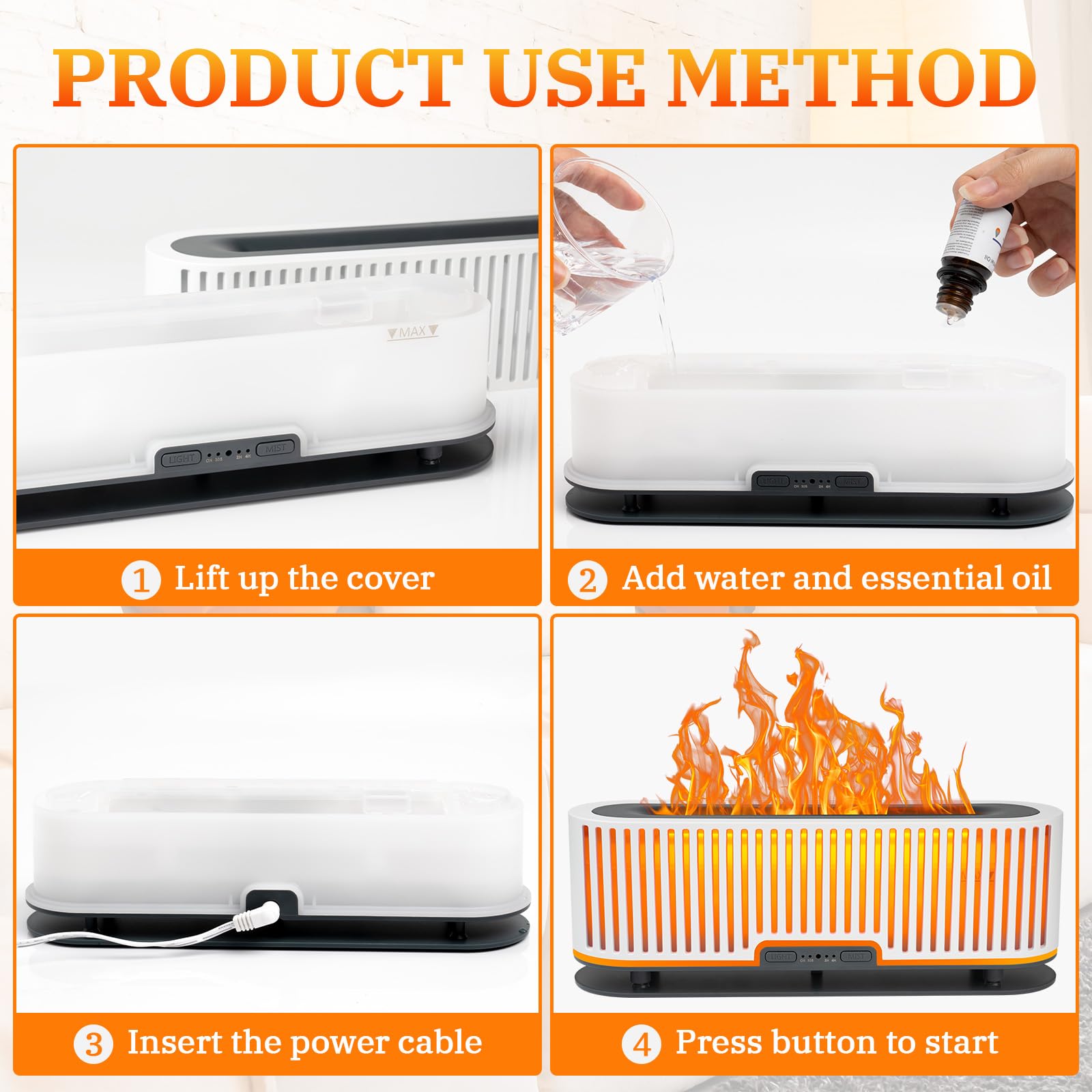 Comfynest Colorful Flame Air Aroma Diffuser Humidifier 7 Flame Colors,200ml Essential Oil Comfynest